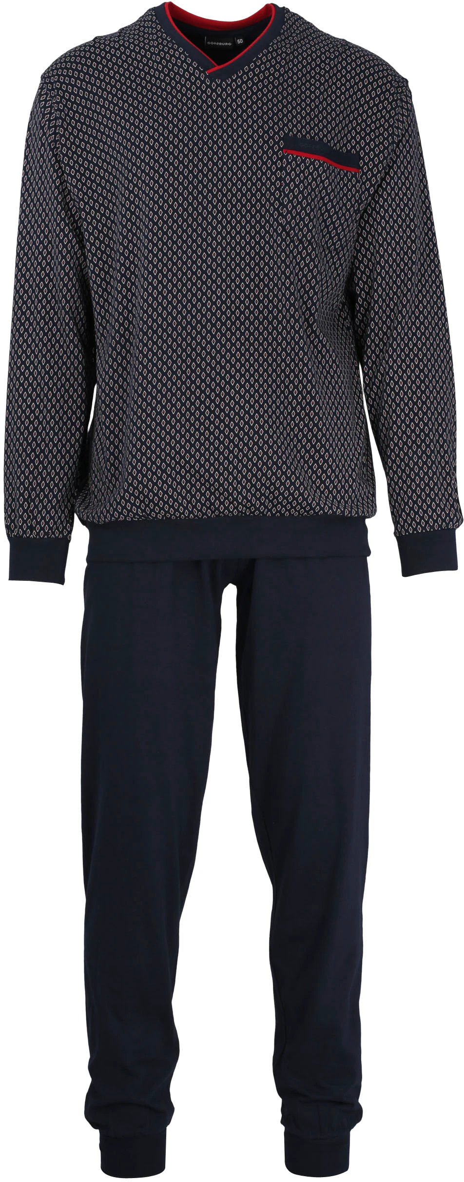 GÖTZBURG Pyjama "Manhattan", (2 tlg.), Langarm, V-Ausschnitt, lange Hose, V günstig online kaufen