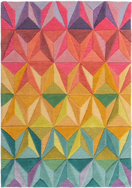 FLAIR RUGS Wollteppich »Reverie«, rechteckig, 10 mm Höhe, Geometrischer Tep günstig online kaufen