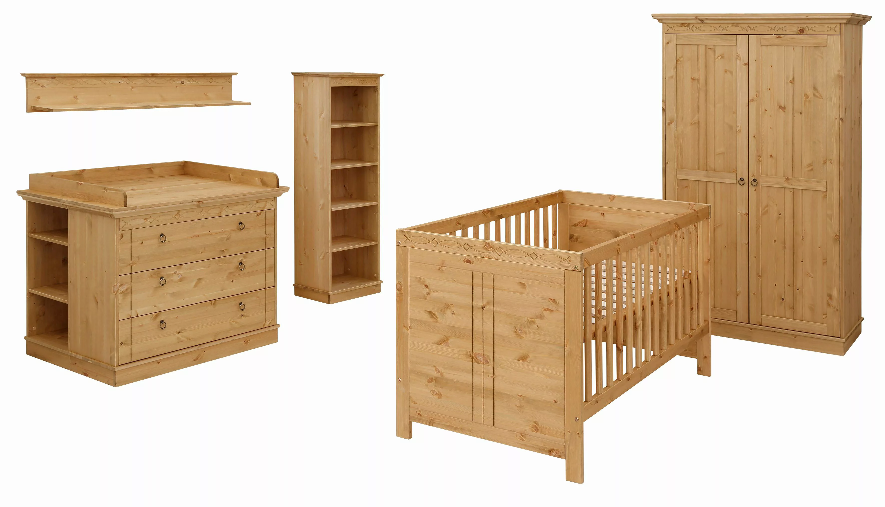 Lüttenhütt Babyzimmer-Komplettset "Indra" 7-teilig, FSC zertifiziertes Mass günstig online kaufen