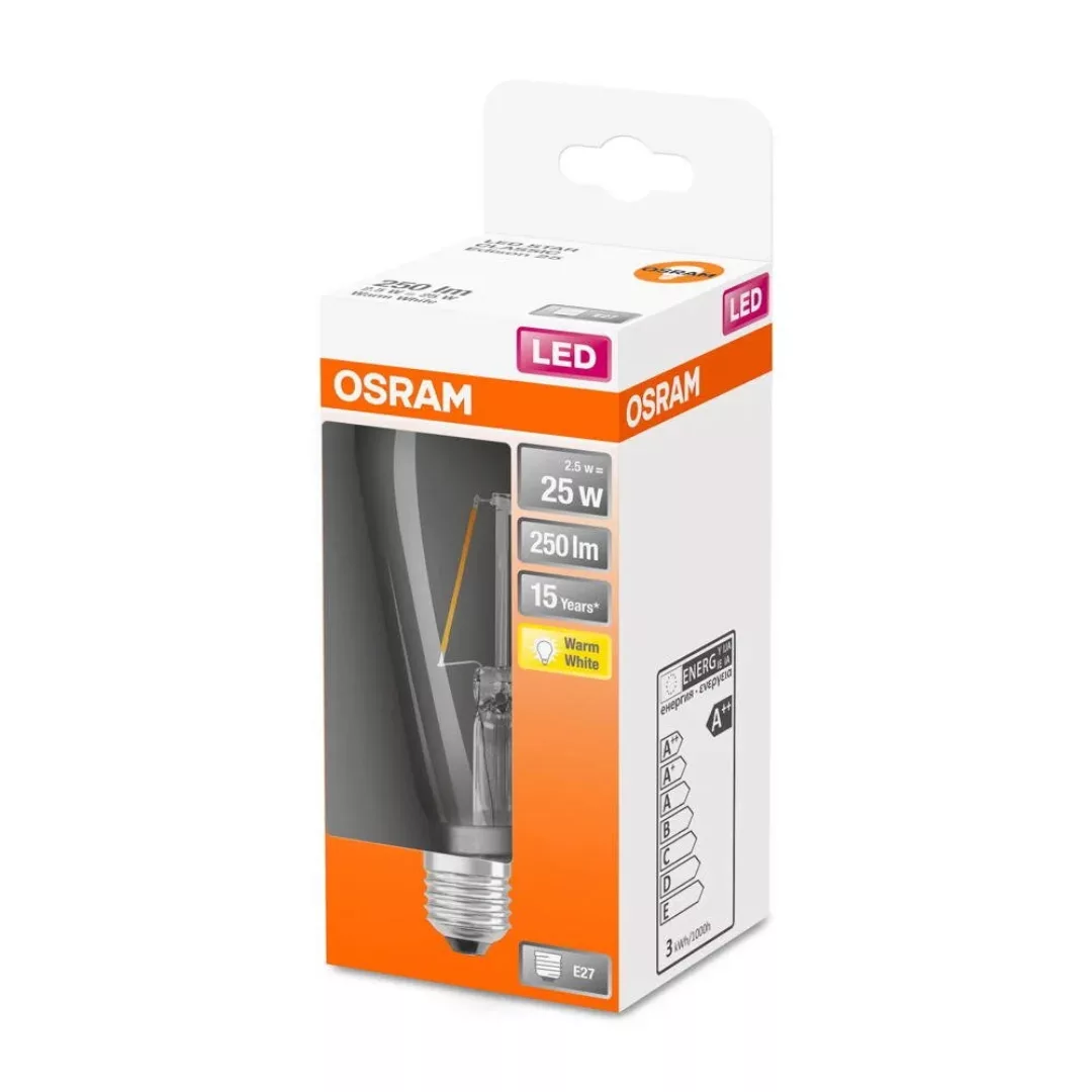 Osram LED Lampe ersetzt 25W E27 St64 in Transparent 2,5W 250lm 2700K 1er Pa günstig online kaufen
