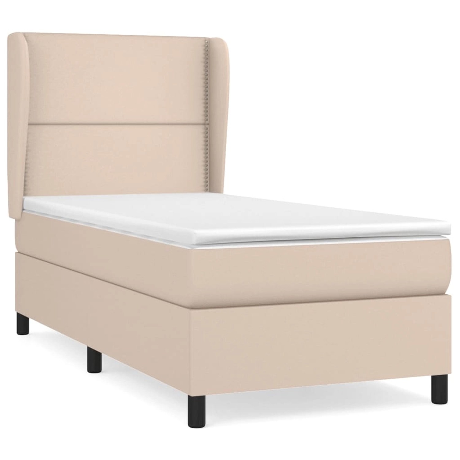 vidaXL Boxspringbett mit Matratze Cappuccino-Braun 90x200cm Kunstleder14667 günstig online kaufen