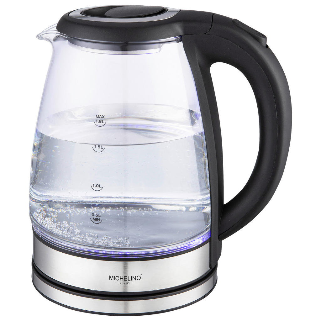 MICHELINO Glas-Wasserkocher 74356 schwarz Edelstahl Glas B/H/T: ca. 10,2x23 günstig online kaufen