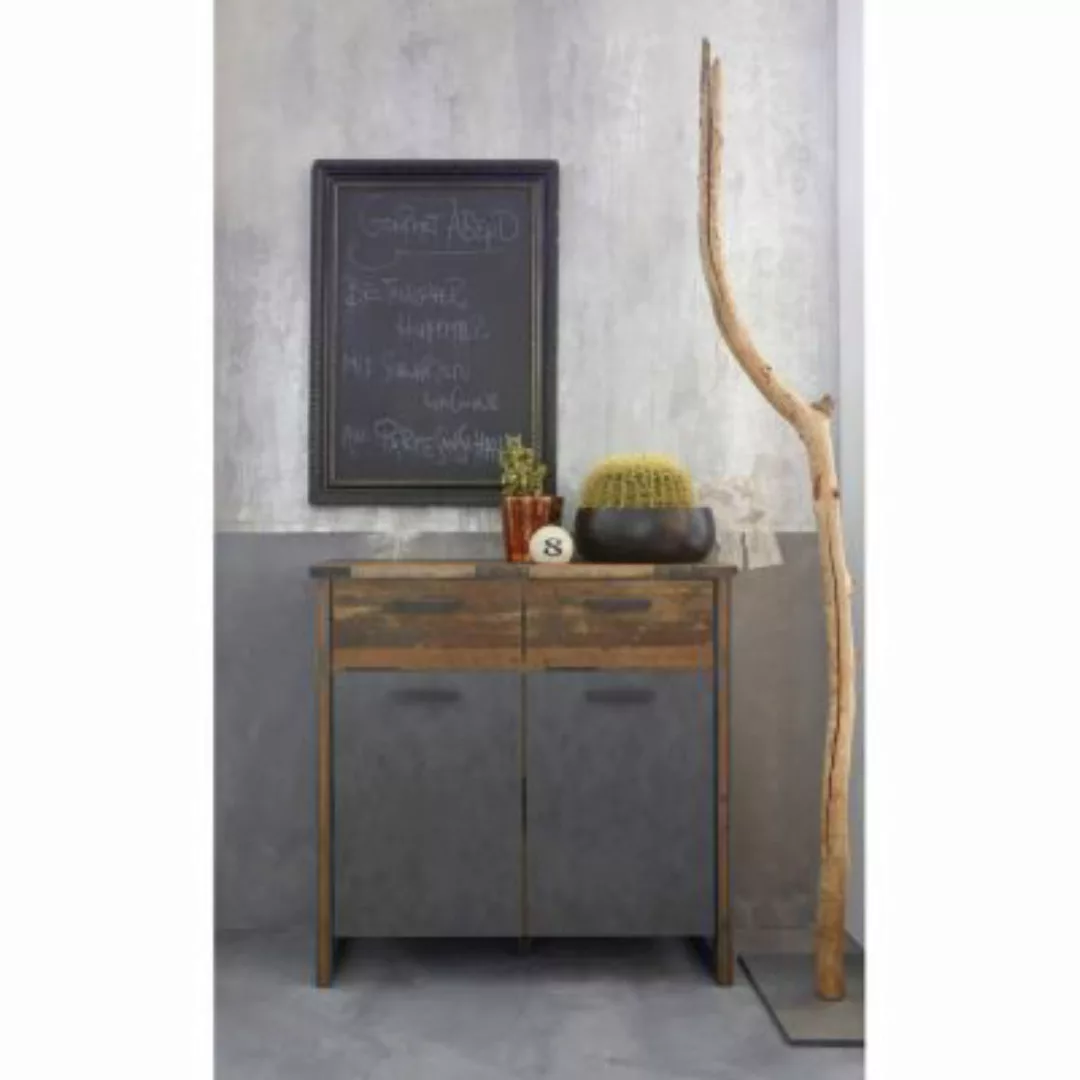 Lomadox Kommode 119 cm Industrial Design PROVO-19 in Old Wood Nb. mit Mater günstig online kaufen