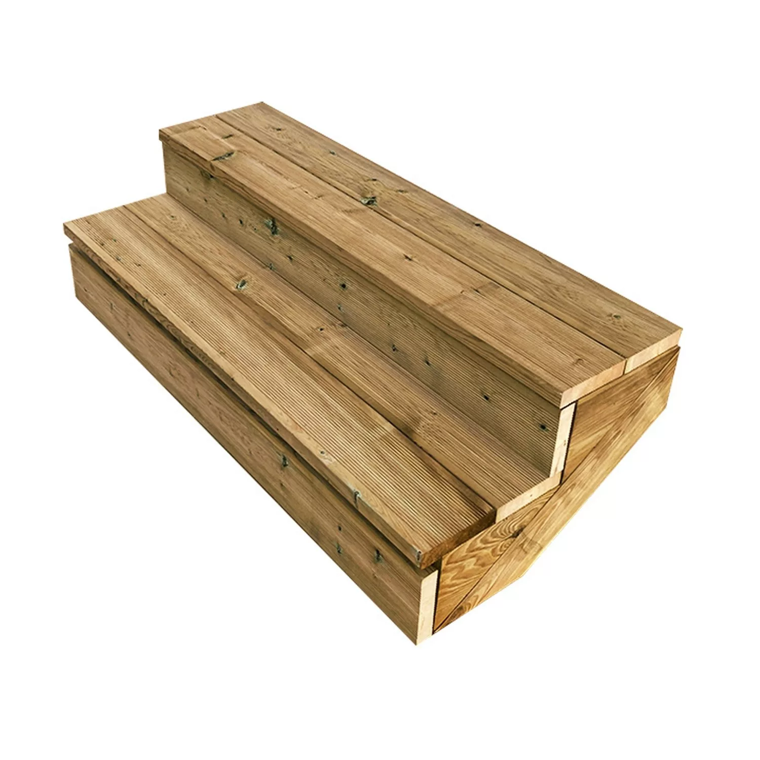 Vinuovo Terrassentreppe Holz 2 Stufen 120cm mit Setzstufen günstig online kaufen