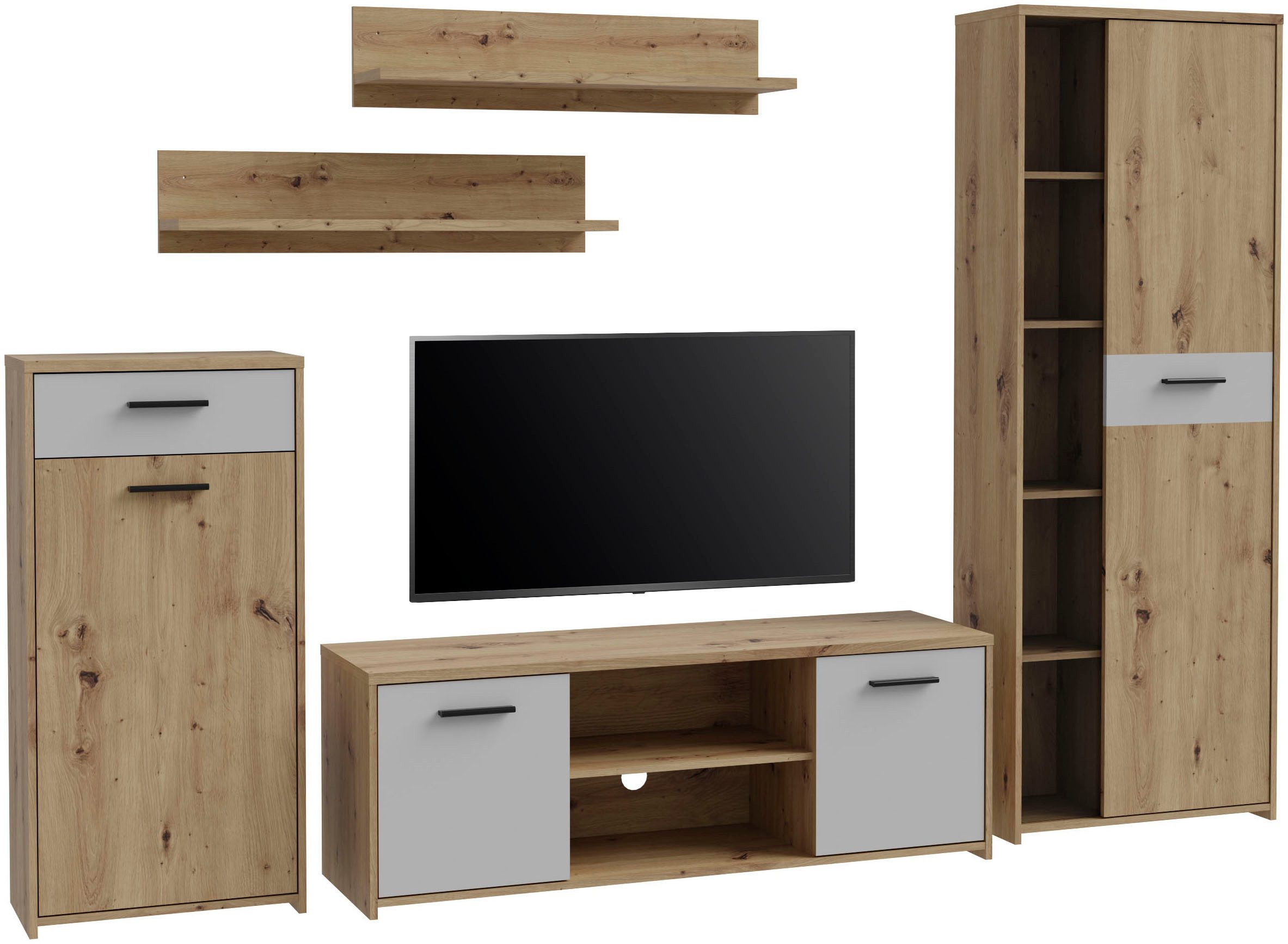 FORTE Wohnwand "Pablo", (5 St.), Wohnwand 5teilig, Stauraum, Funktionalität günstig online kaufen