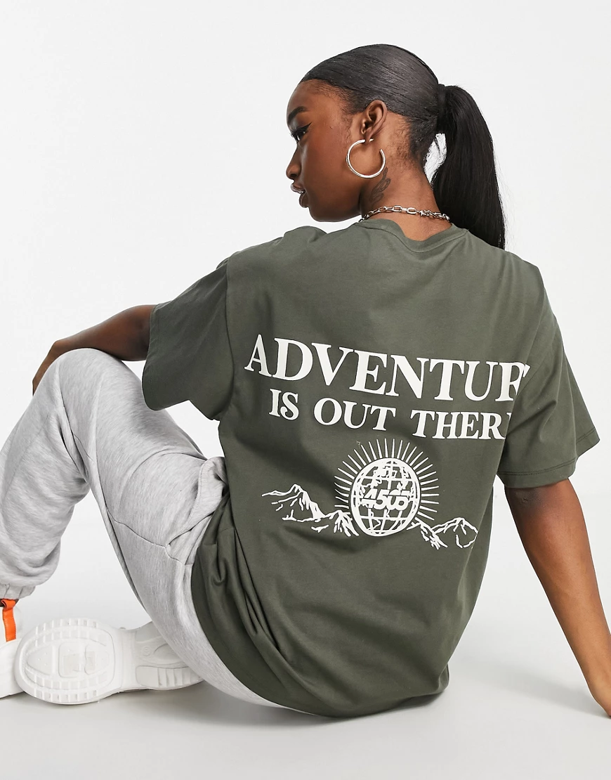 ASOS 4505 – T-Shirt mit Abenteuerdruck und Stickerei-Grün günstig online kaufen
