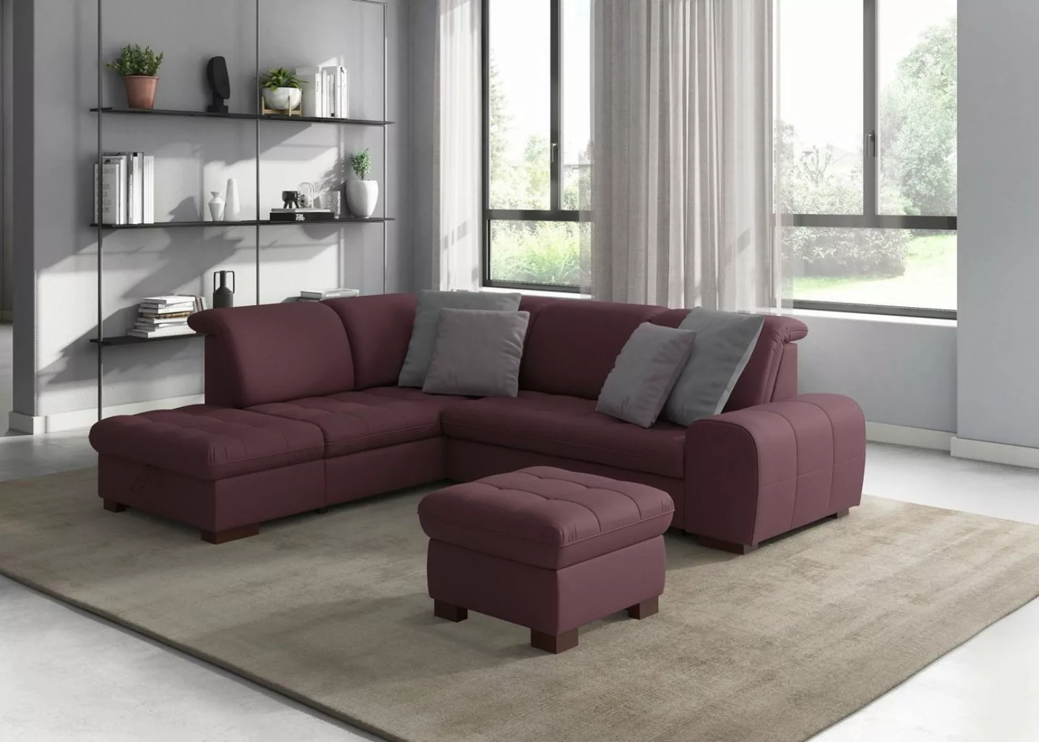 sit&more Ecksofa Luxor L-Form, wahlweise mit Bettfunktion, Stauraum und Kop günstig online kaufen