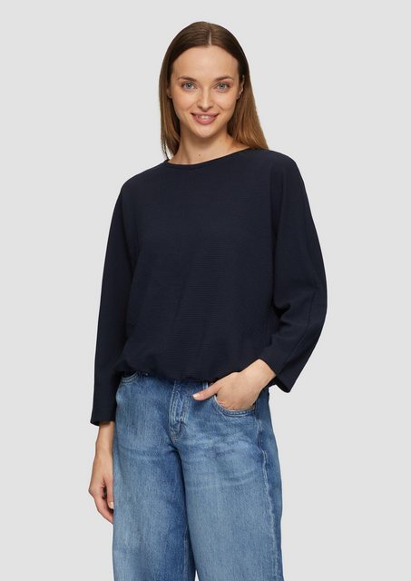 s.Oliver Sweatshirt Strukturiertes Sweatshirt mit Fledermausarm im O-Shape günstig online kaufen