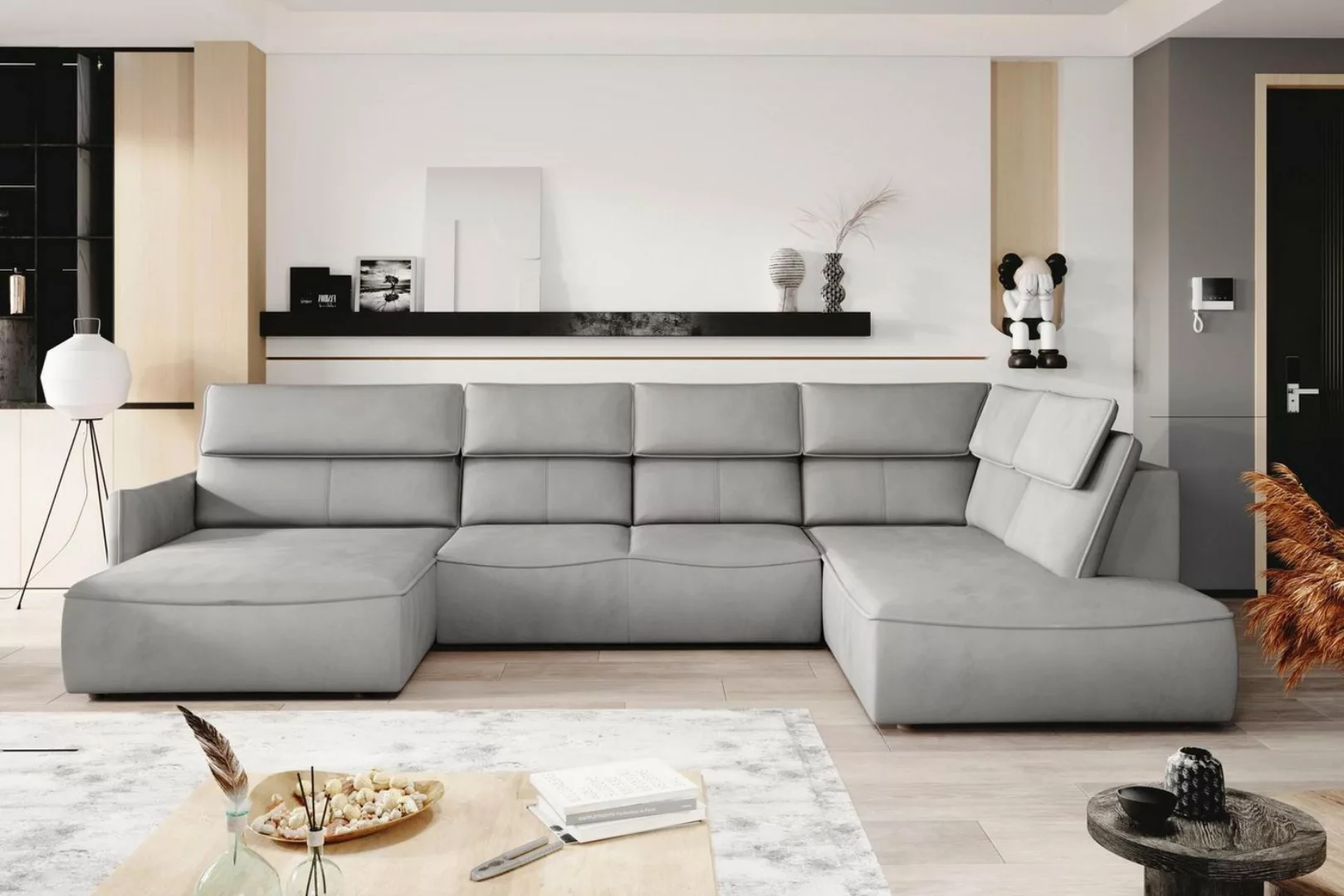 Xlmoebel Ecksofa Hochwertiges Ecksofa mit luxuriösem Design, Ledersitzpolst günstig online kaufen