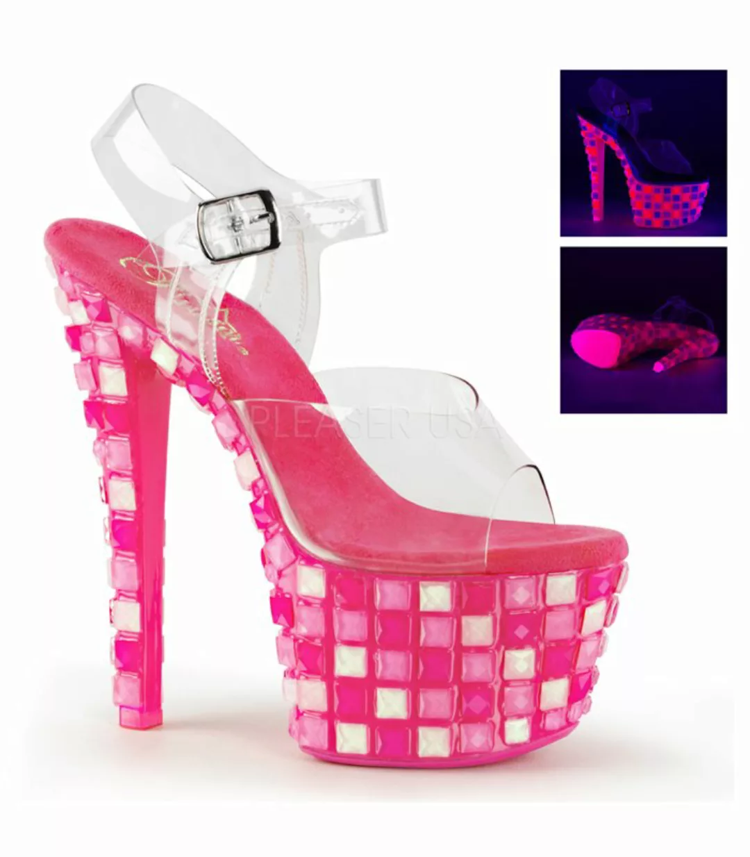 Neon Plateau Sandalette SKY-308UVTL - Pink (Schuhgröße: EUR 35) günstig online kaufen