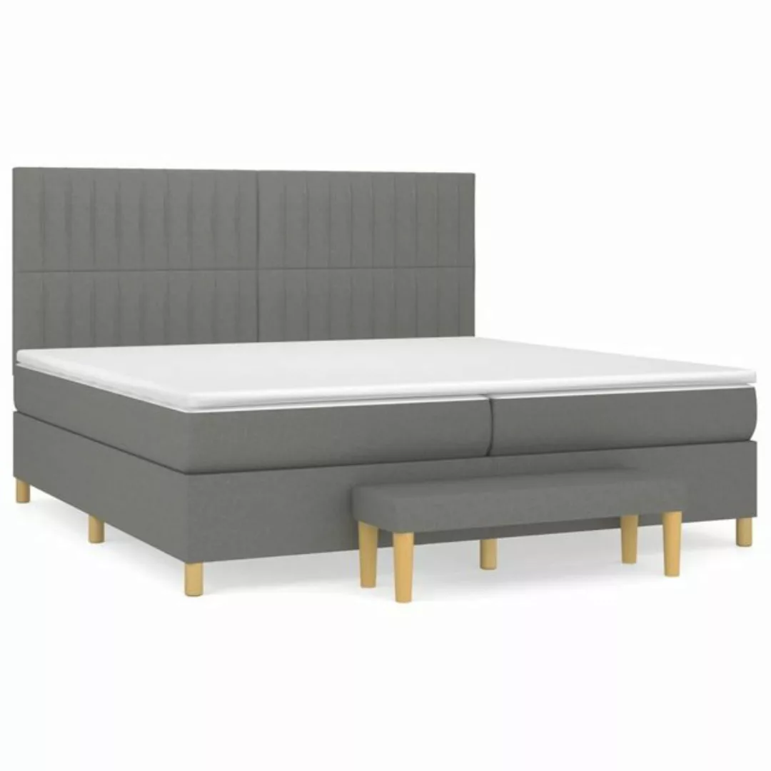 vidaXL Bettgestell Boxspringbett mit Matratze Dunkelgrau 200x200 cm Stoff B günstig online kaufen