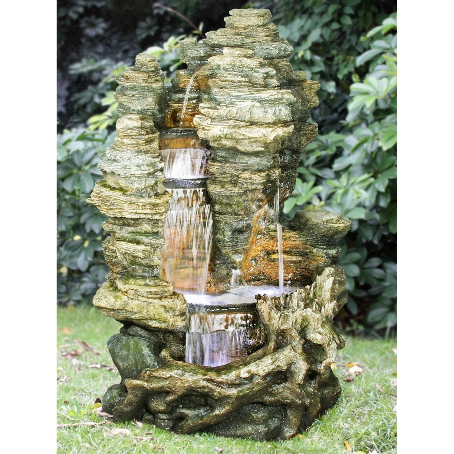 Ubbink AcquaArte Miami Wasserfall Felsstruktur Gartenbrunnen Set LED Spring günstig online kaufen
