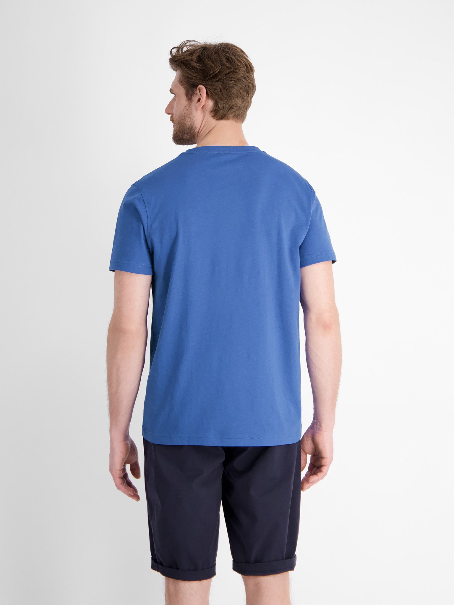 LERROS T-Shirt "LERROS Basic T-Shirt mit Logostitch, unifarben" günstig online kaufen