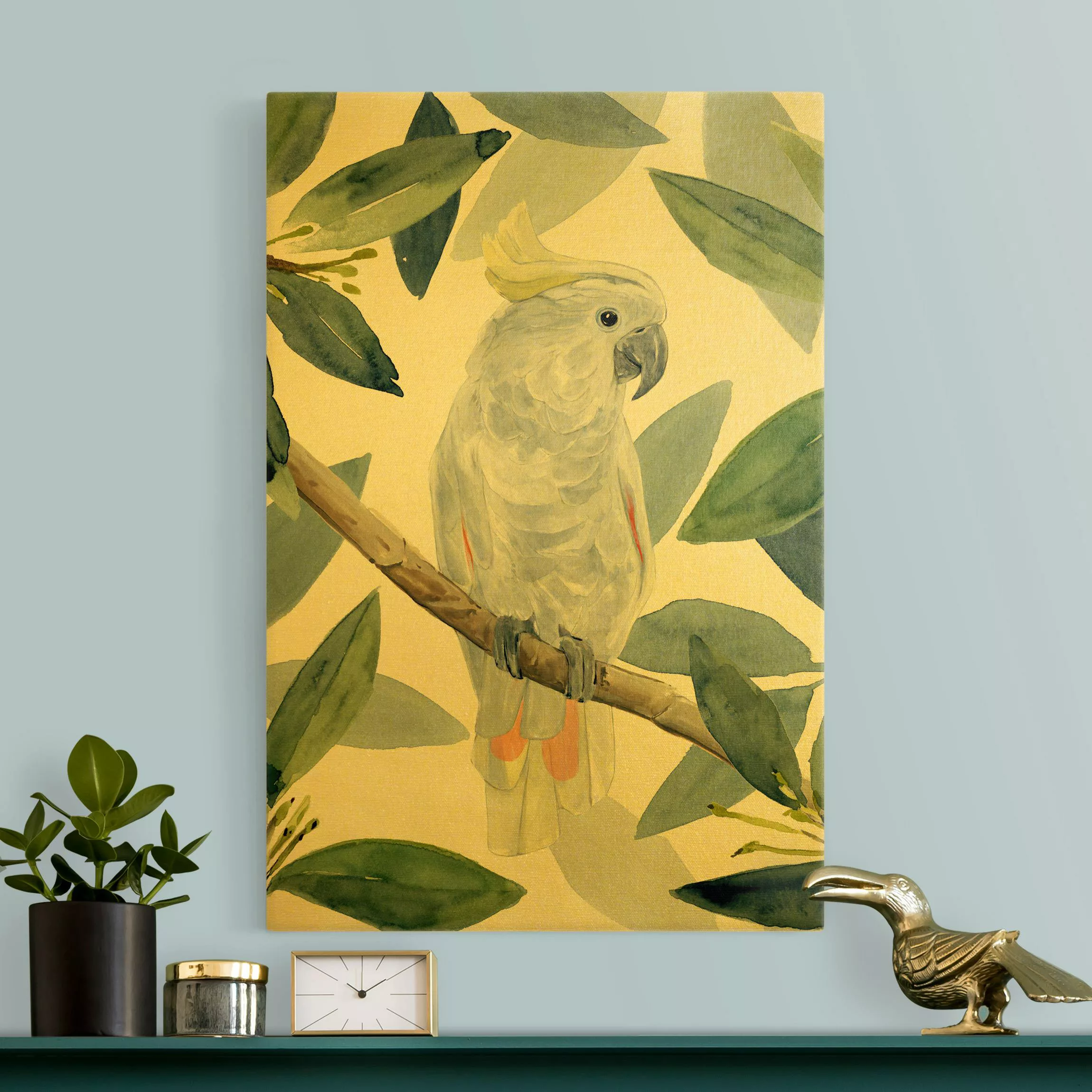 Leinwandbild Gold Tropischer Kakadu II günstig online kaufen