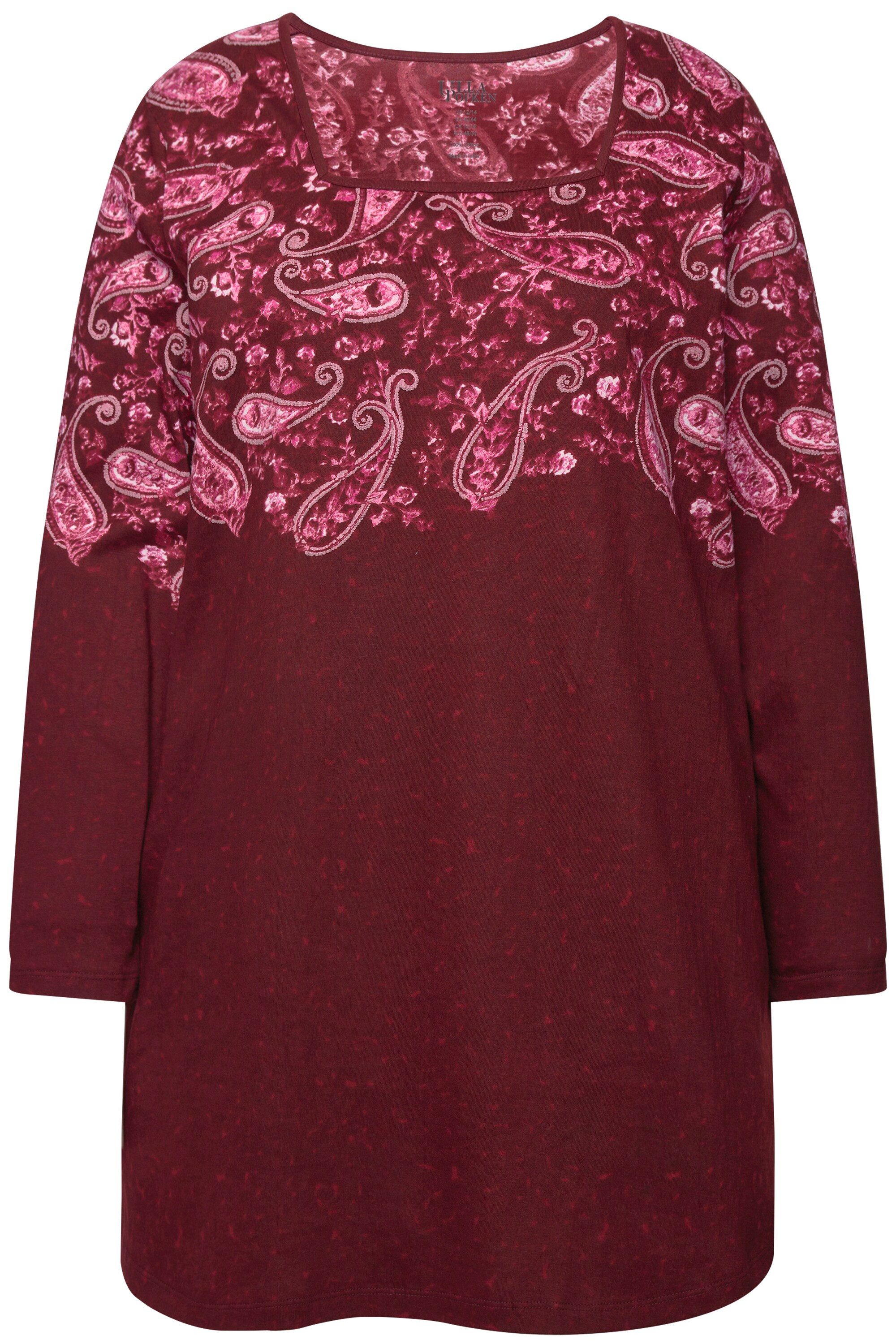 Ulla Popken Longshirt Longshirt A-Linie Carree-Ausschnitt günstig online kaufen