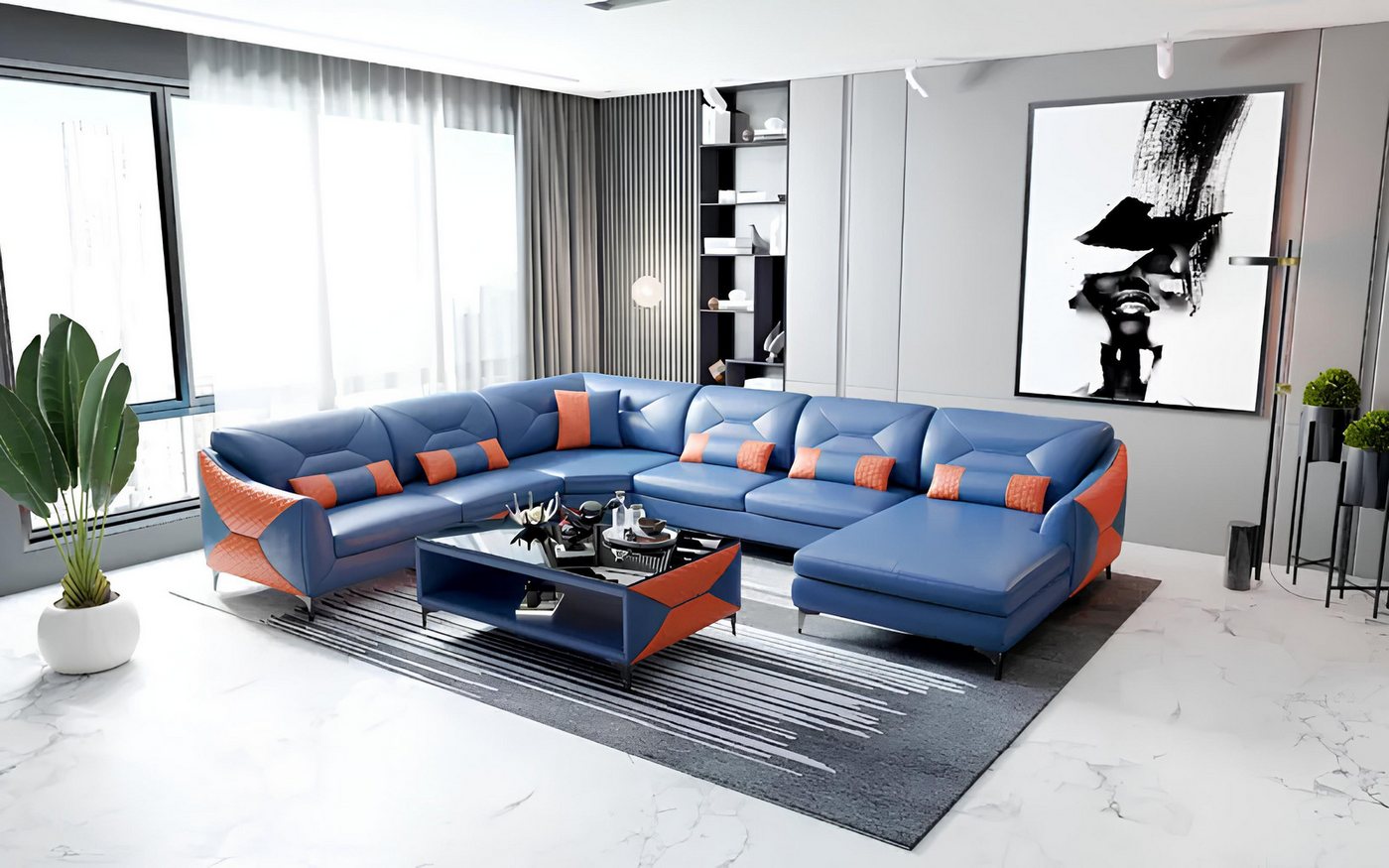 Xlmoebel Ecksofa Moderne Ecksofa Wohnlandschaft mit Polsterung, Design-Eckc günstig online kaufen