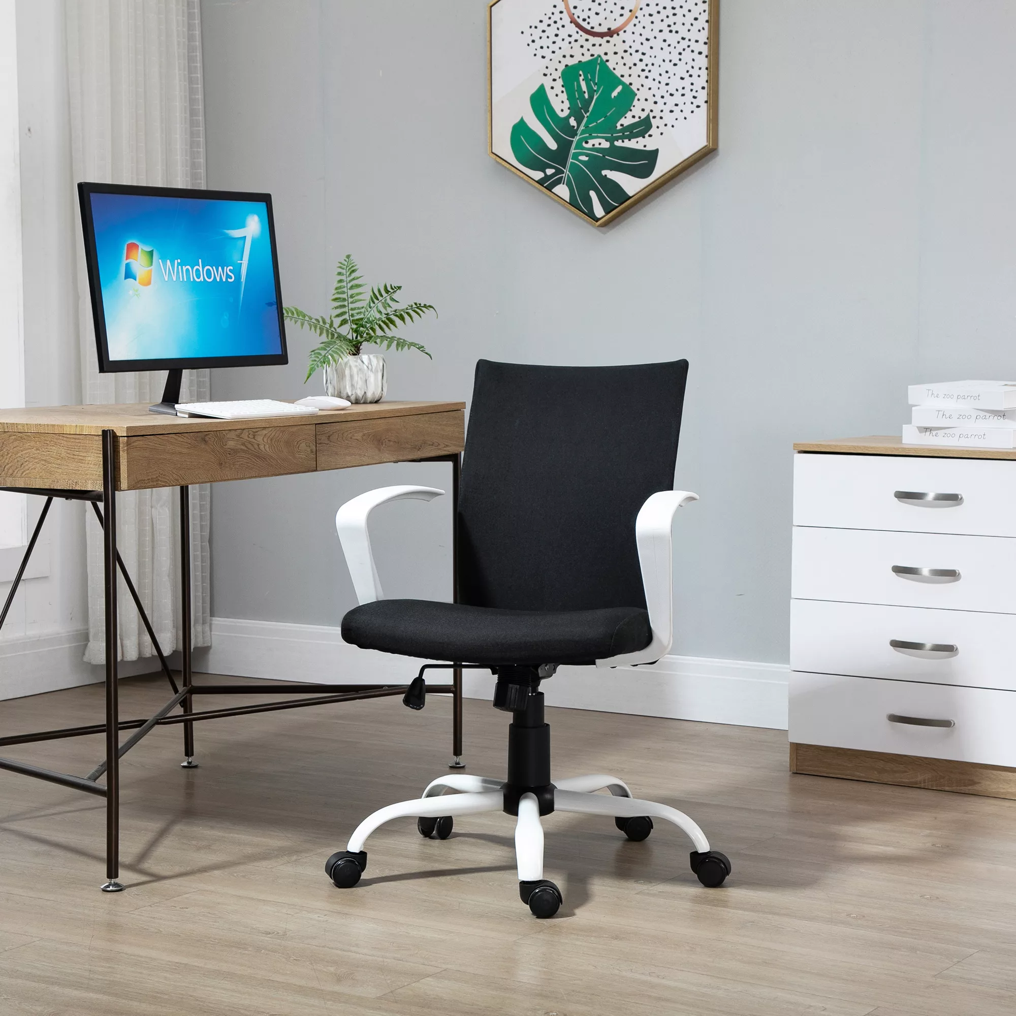 Vinsetto Bürostuhl  Ergonomischer, höhenverstellbarer Drehstuhl mit Wippenf günstig online kaufen