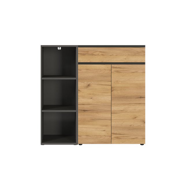 Set Aktenschrank und Regal LUGANO-01 in Graphit mit Navarra Eiche Nb., B/H/ günstig online kaufen