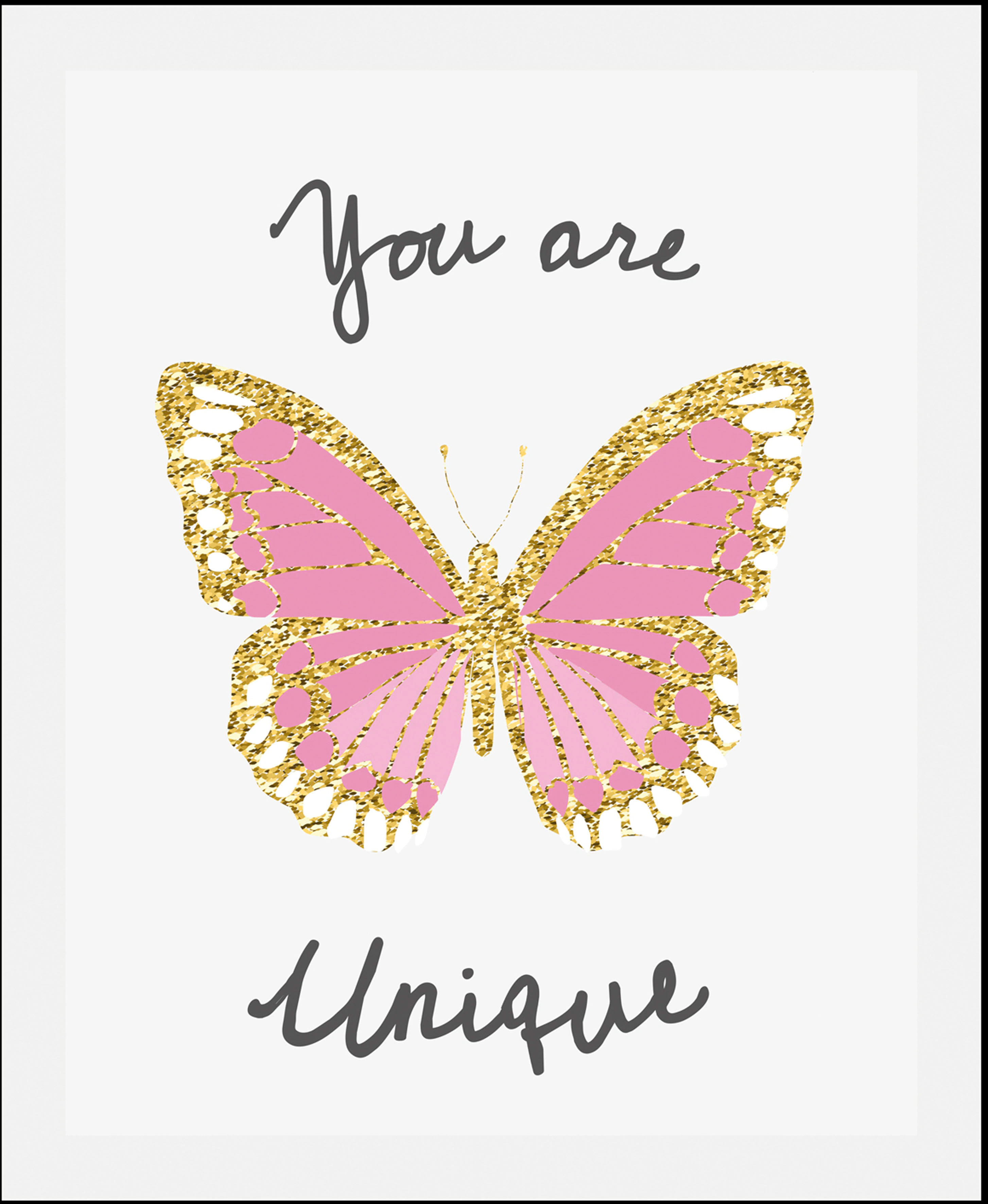 queence Bild "You are unique", Schriftzüge, (1 St.), gerahmt günstig online kaufen
