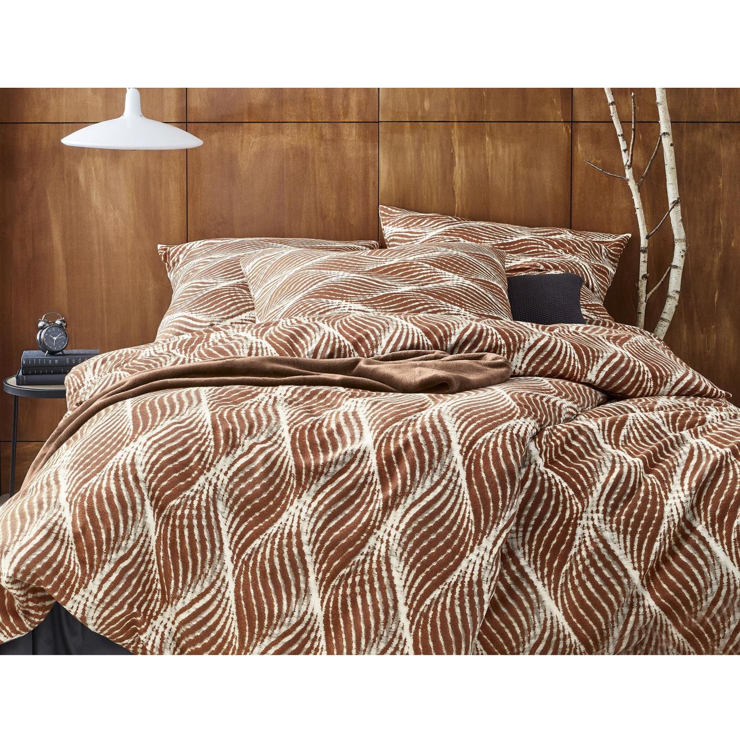 Irisette Flanell Bettwäsche Alpaka 8371-50 Rauten Braun Natur 135x200 günstig online kaufen