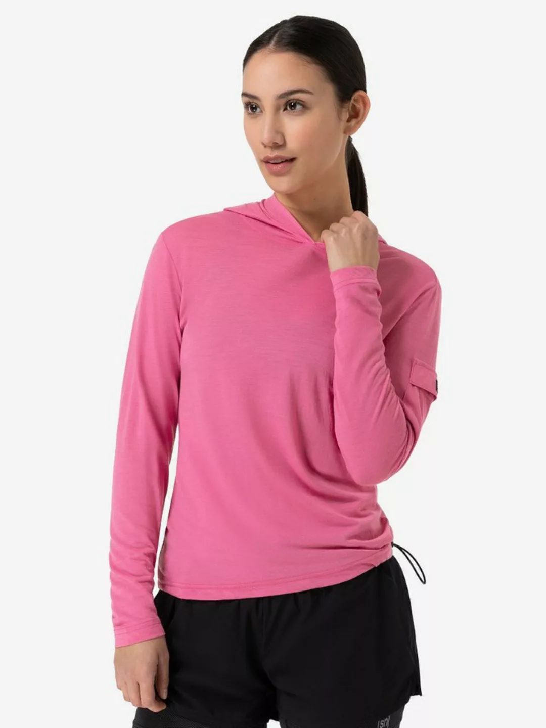 SUPER.NATURAL Hoodie für Damen, Merino, weich RELAX LIGHT POCKET Armtasche günstig online kaufen