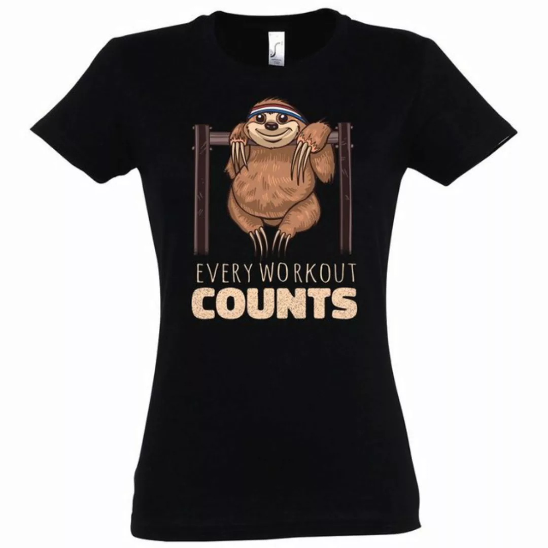 Youth Designz T-Shirt Every Workout Counts Gym Faultier Damen T- Shirt Mit günstig online kaufen