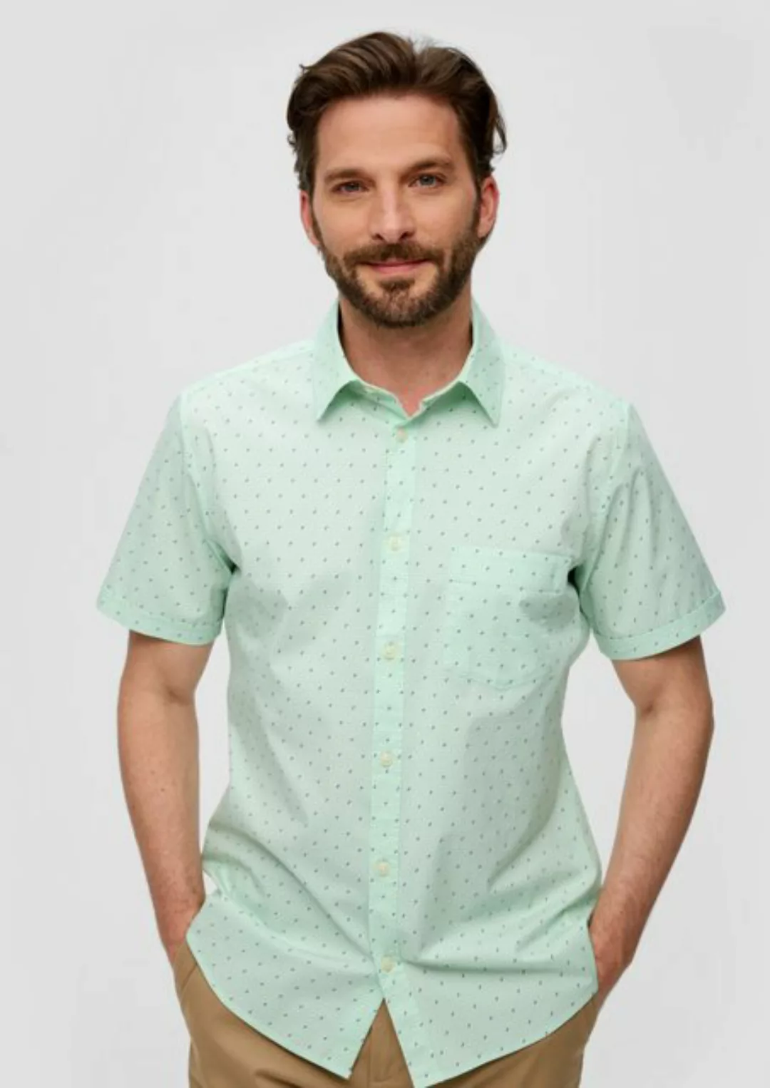 s.Oliver Kurzarmhemd Slim: Kurzarmhemd aus Baumwollstretch günstig online kaufen