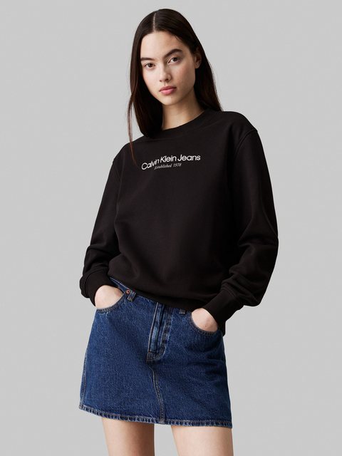 Calvin Klein Jeans Sweatshirt INSTITUTIONAL GRAPHIC REG CN mit Logoschriftz günstig online kaufen