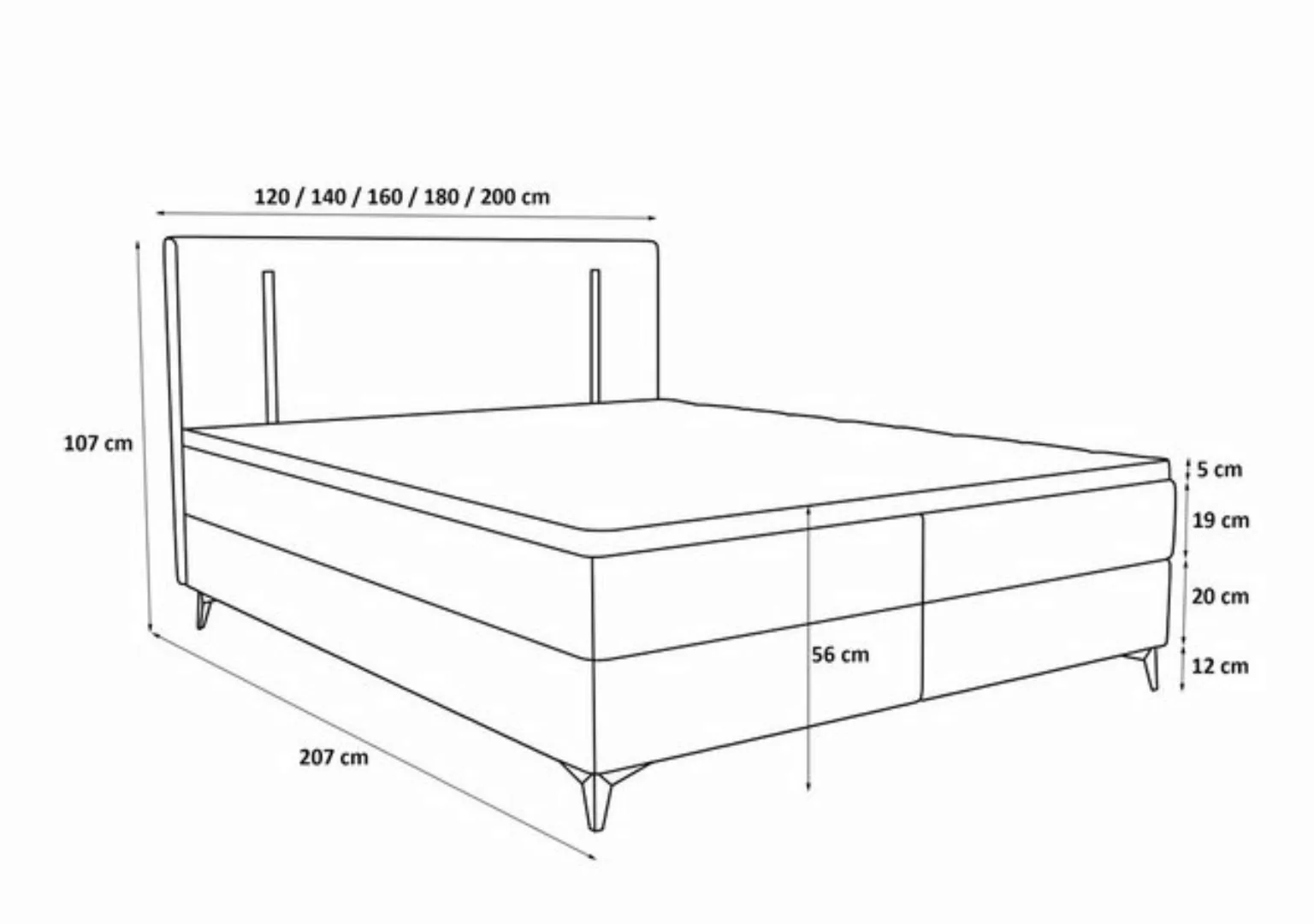 yourhouse24 Boxspringbett Ono (Bonellfederkernmatratzen + Topper), mit Zwei günstig online kaufen