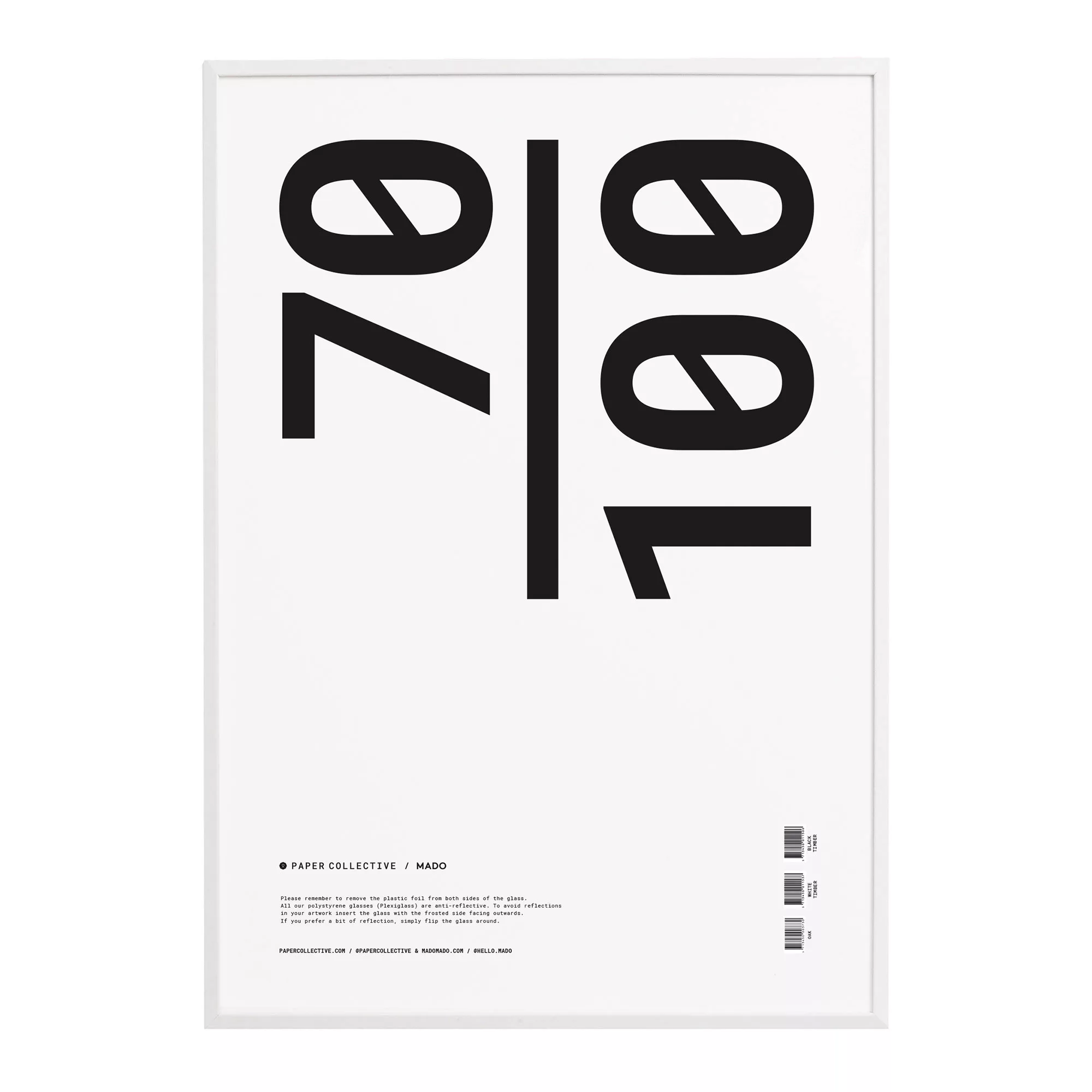 Paper Collective - Frame Bilderrahmen weiß 70x100cm - weiß/BxH 70x100cm günstig online kaufen