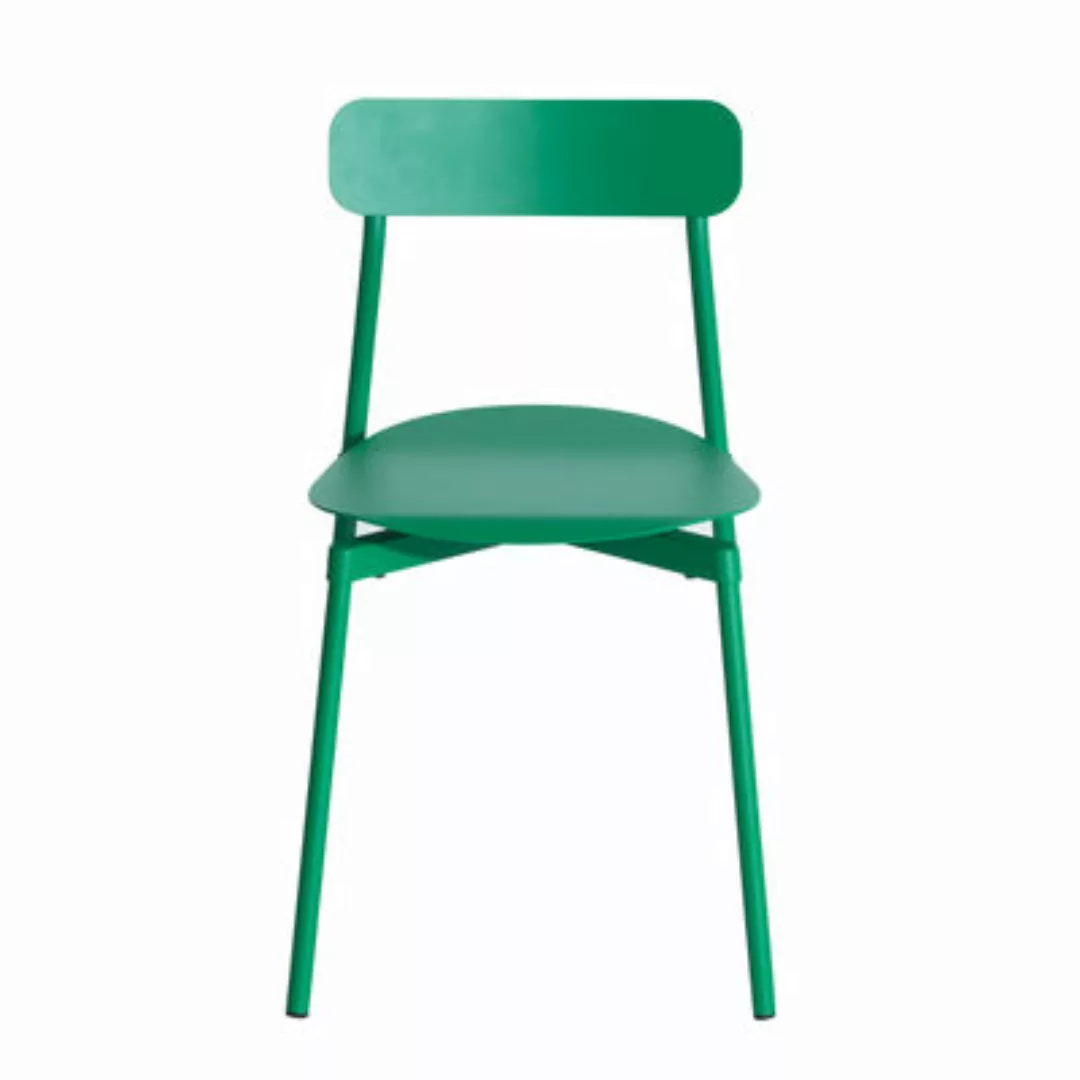 Stapelbarer Stuhl Fromme metall grün / Aluminium - Petite Friture - Grün günstig online kaufen