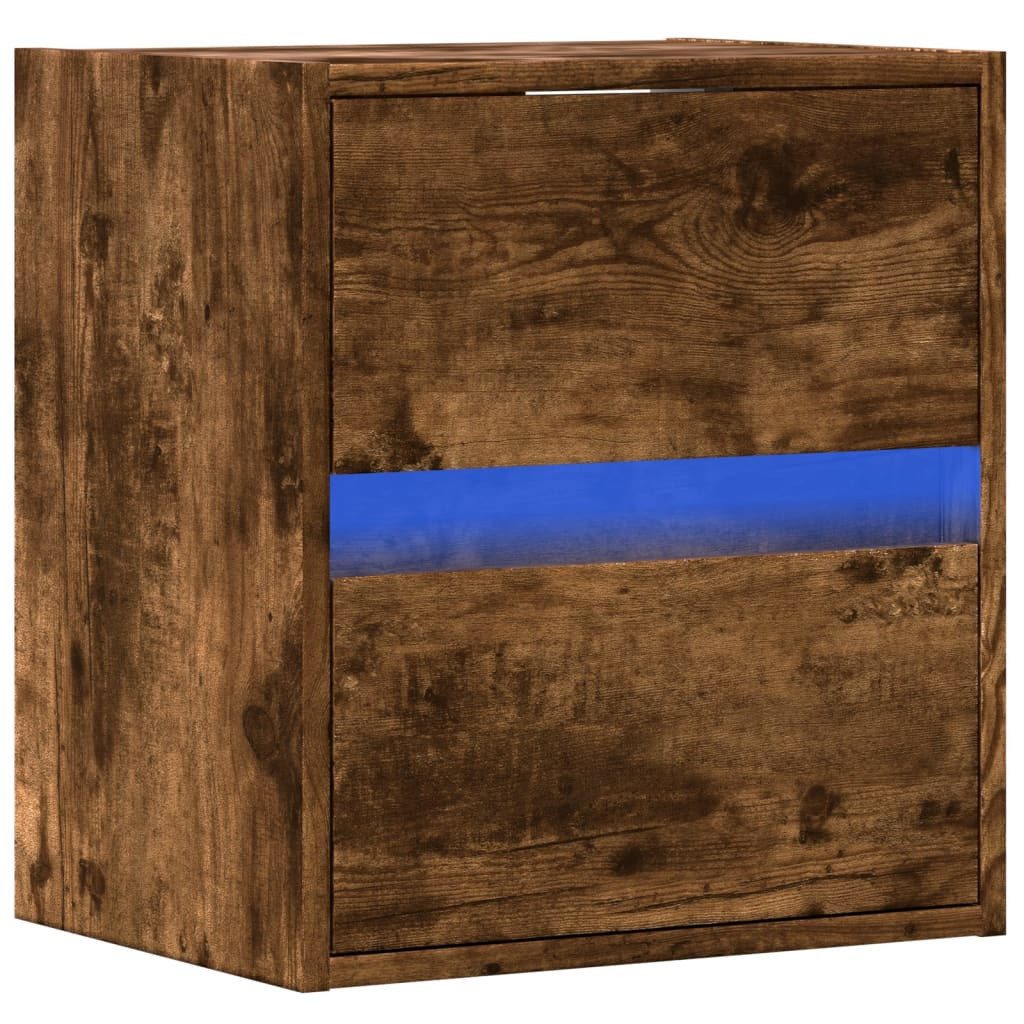vidaXL TV-Wand TV-Wandschrank mit LED-Beleuchtung Räuchereiche günstig online kaufen