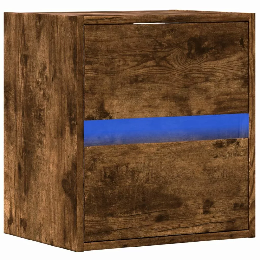vidaXL TV-Wand TV-Wandschrank mit LED-Beleuchtung Räuchereiche günstig online kaufen