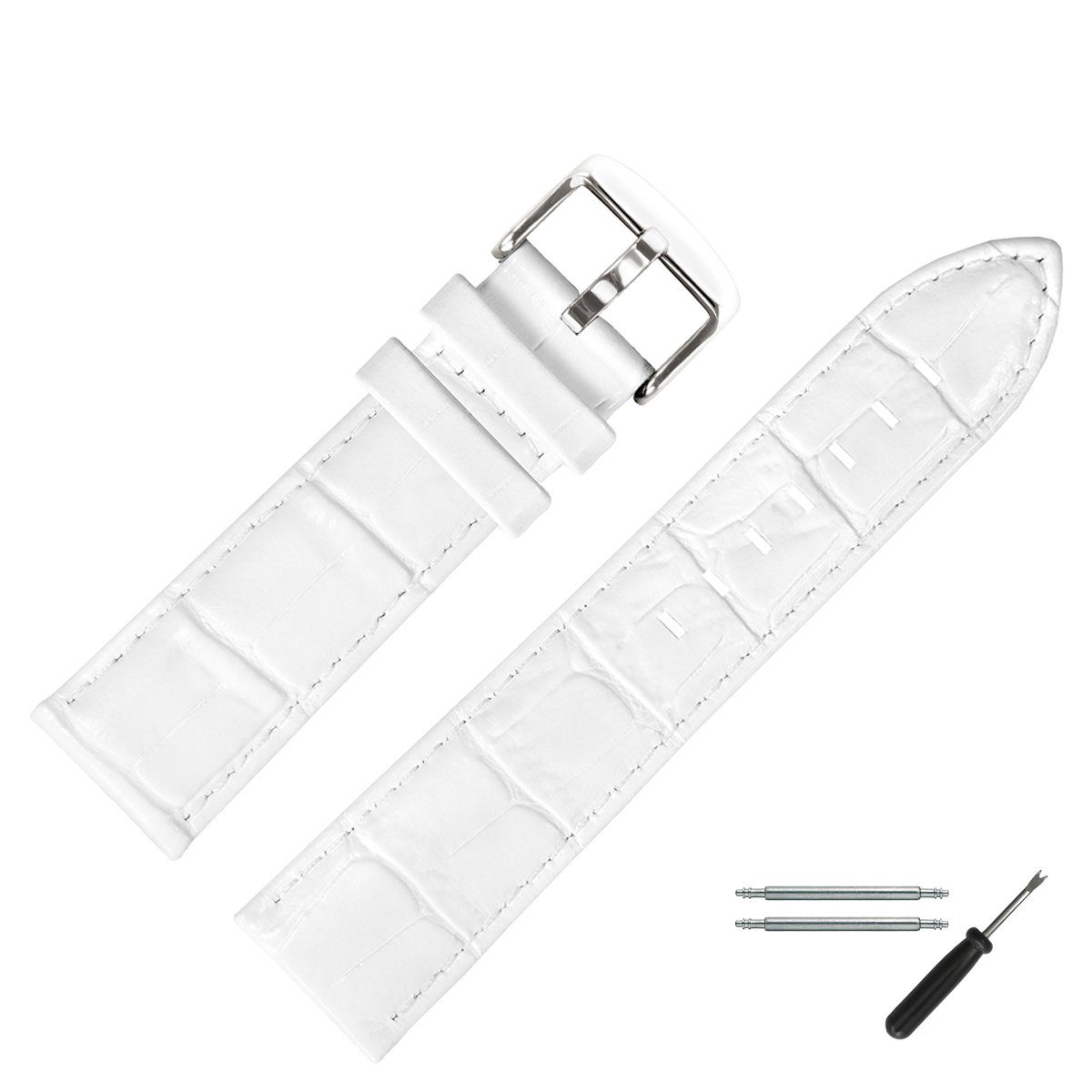 MARBURGER Uhrenarmband 22mm Leder Alligator Prägung günstig online kaufen