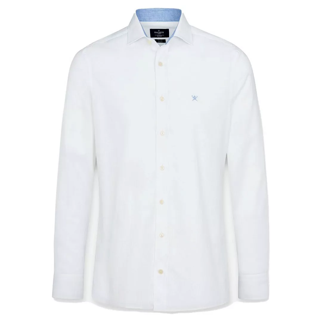 Hackett Textured Weave Langarm Hemd 2XL White günstig online kaufen