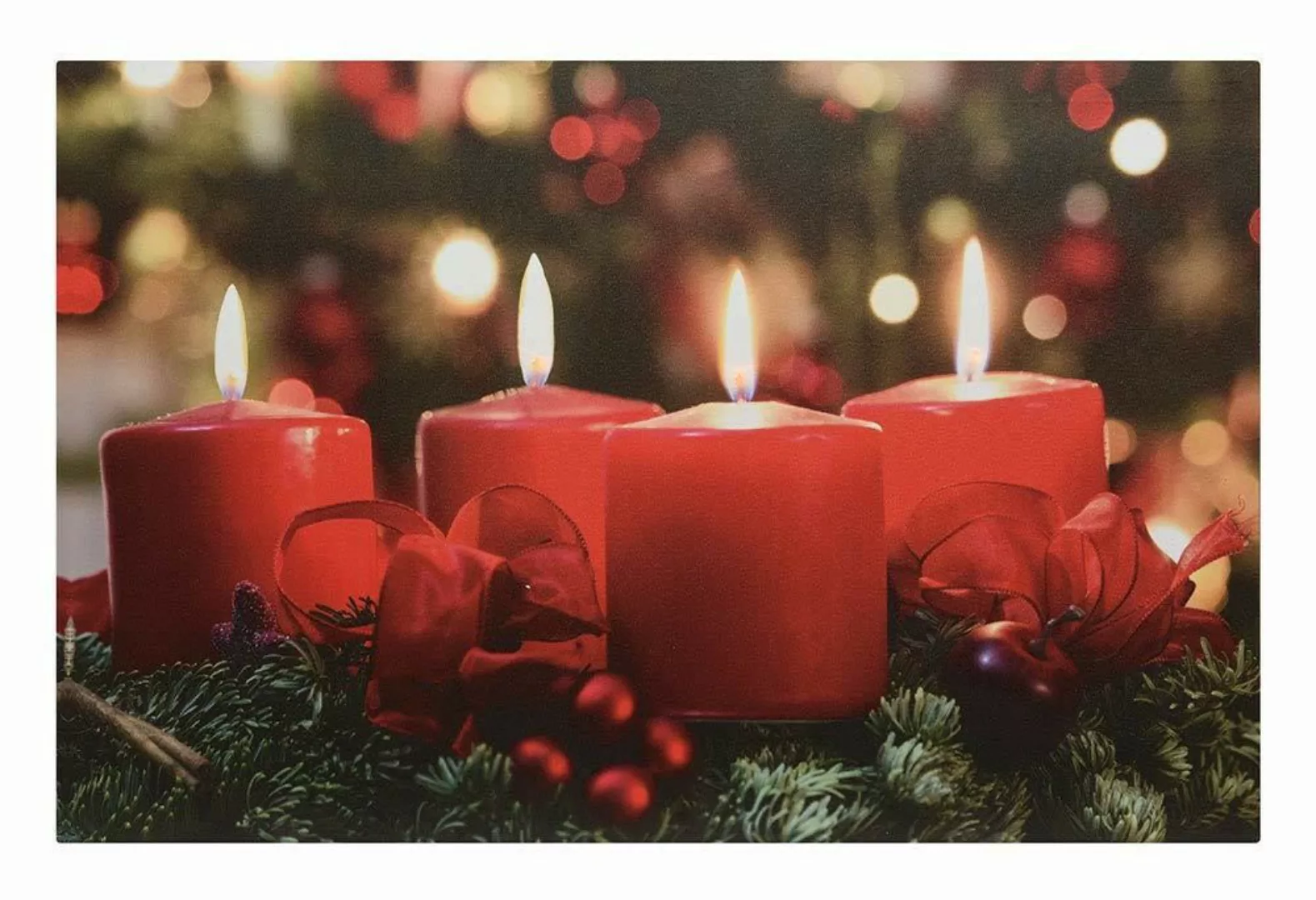 LED Bild Adventskranz 4 Rote Kerzen Einzeln Einschaltbar Mit Beleuchtung 38 günstig online kaufen