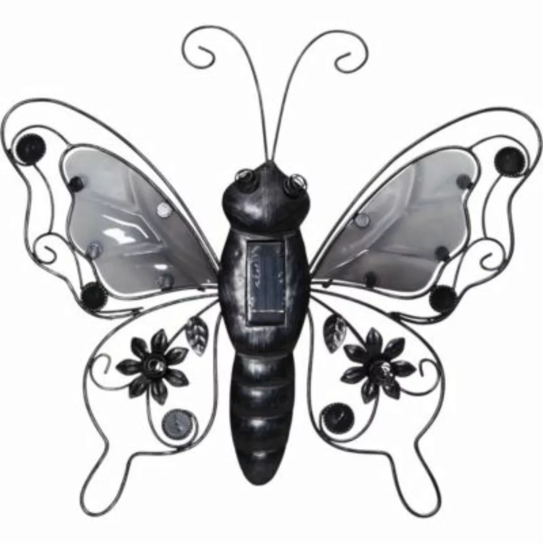 LED Solar Wanddekoration Schmetterling H: 34cm schwarz günstig online kaufen
