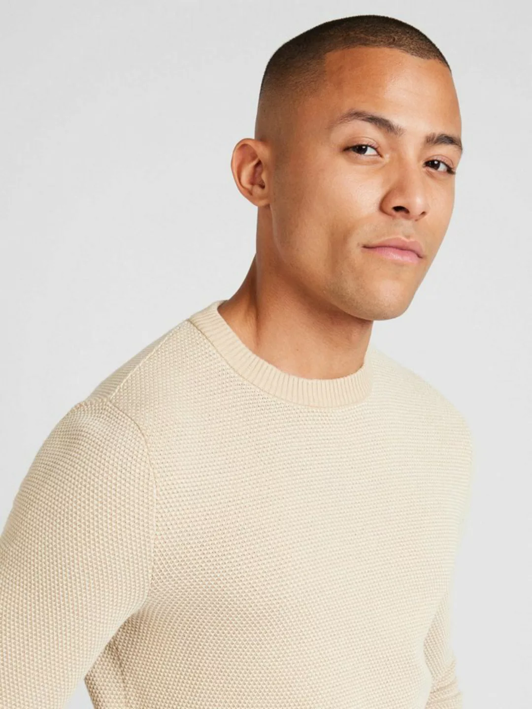 Jack & Jones Rundhalspullover JJEGLOBE KNIT CREW NECK NOOS in Strick Optik günstig online kaufen