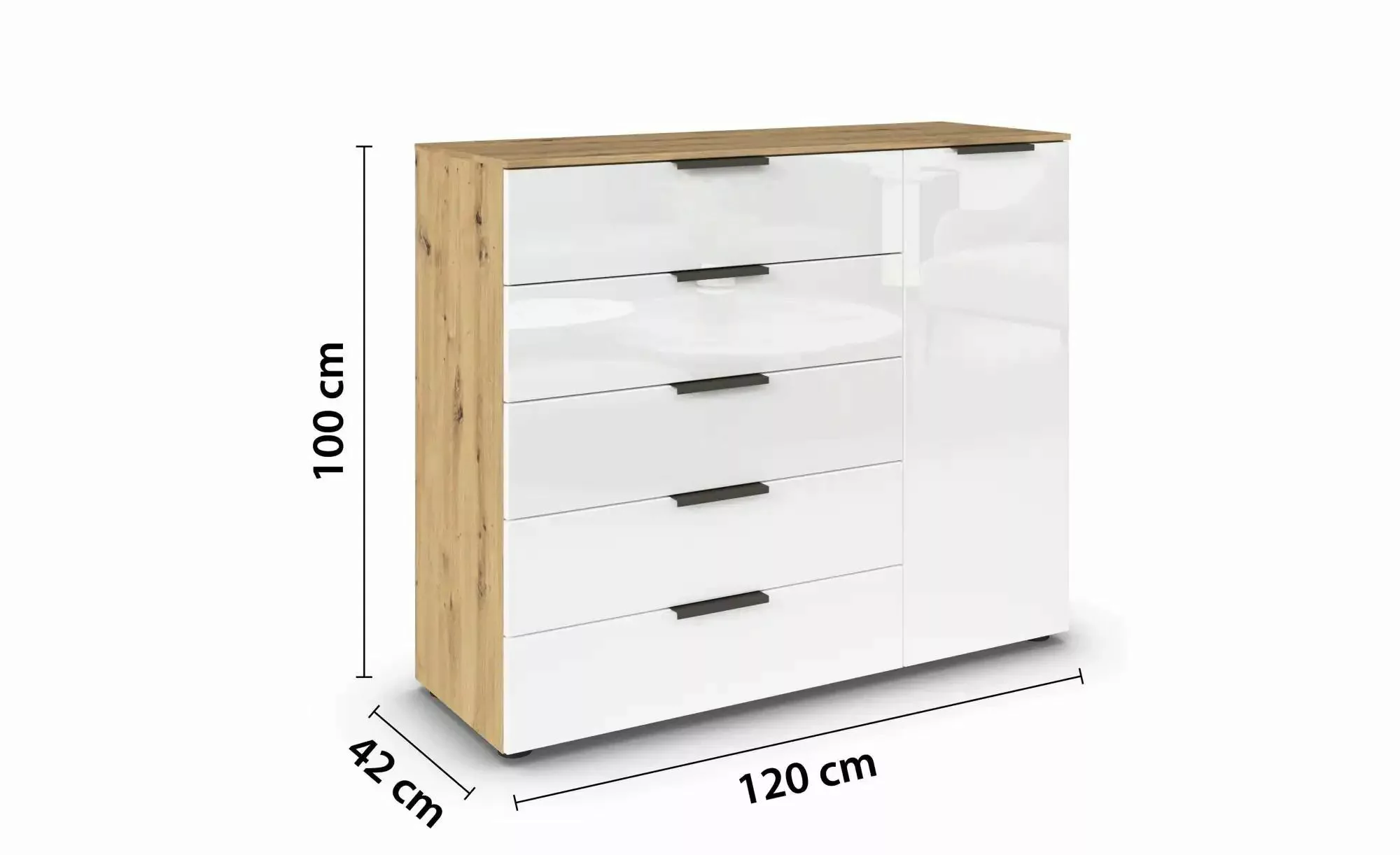 Sideboard   ¦ holzfarben ¦ Maße (cm): B: 120 H: 100 Kommoden & Sideboards > günstig online kaufen