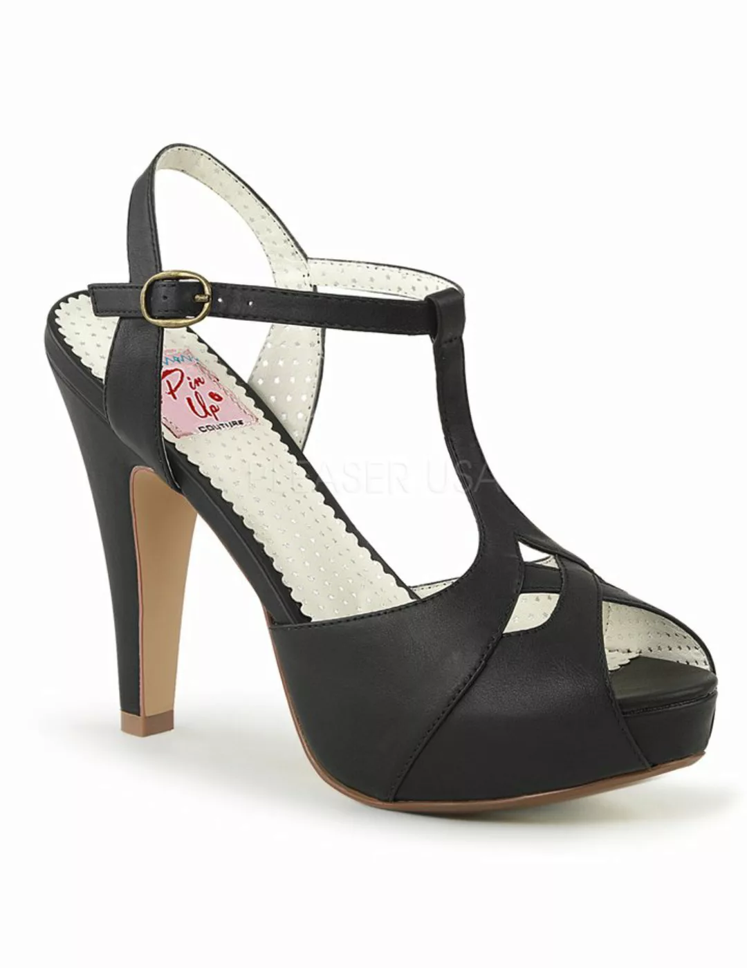 T-Strap Sandalette Bettie-23, schwarz, High Heels von Pleaser 39 (US 9) günstig online kaufen