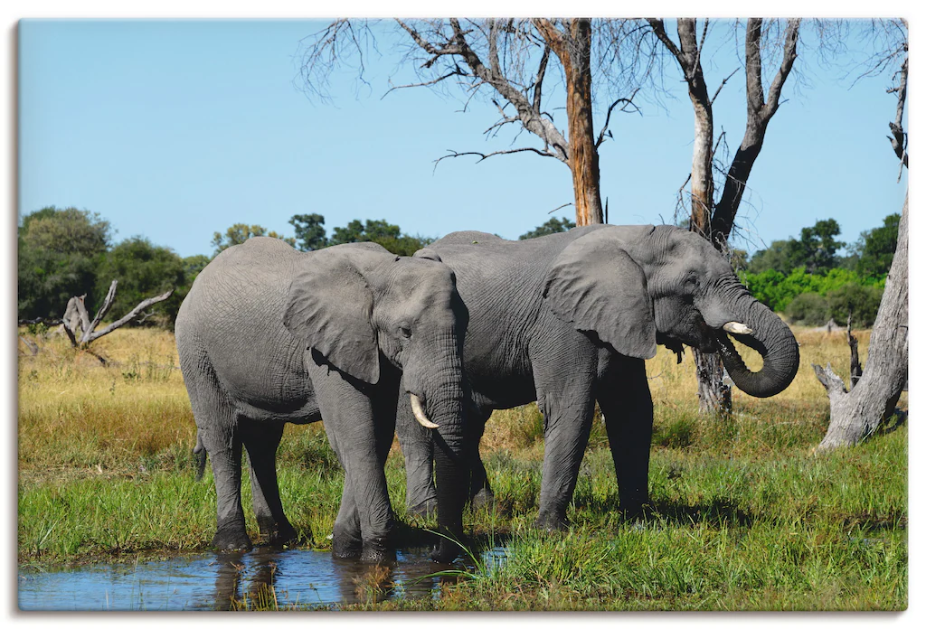 Artland Wandbild "Afrikanische Elefanten", Wildtiere, (1 St.), als Leinwand günstig online kaufen