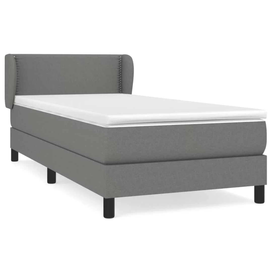 Vidaxl Boxspringbett Mit Matratze Dunkelgrau 80x200 Cm Stoff günstig online kaufen