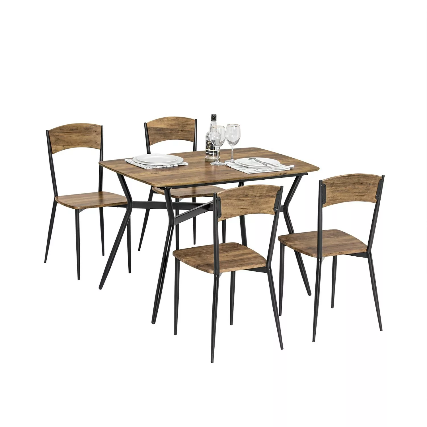 SoBuy 5-teilig Esstisch mit 4 Stühlen Bistrotisch Stehtisch Esszimmer OGT49 günstig online kaufen