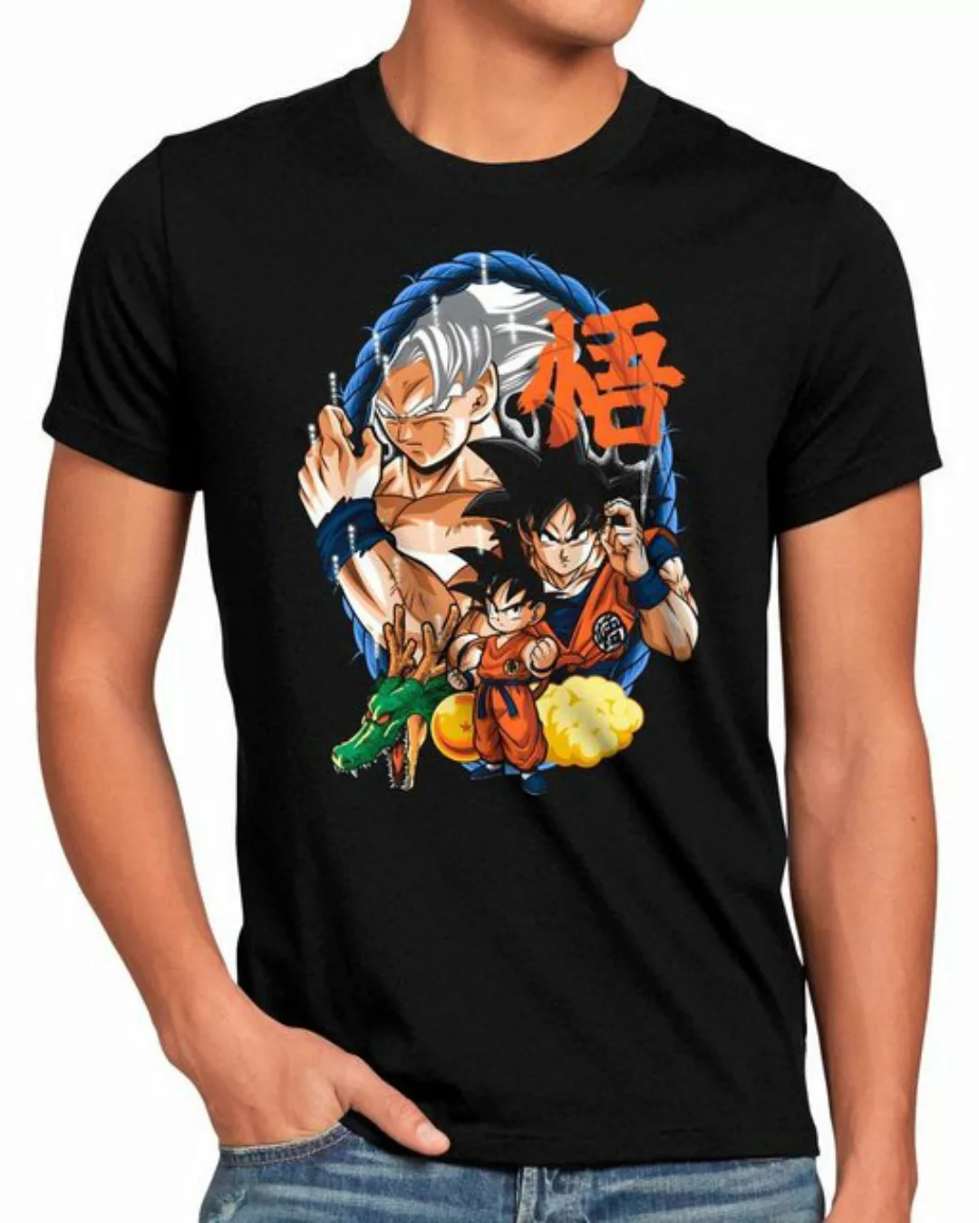 style3 Print-Shirt Herren T-Shirt Saiyan Evolution super dragonball z gt so günstig online kaufen