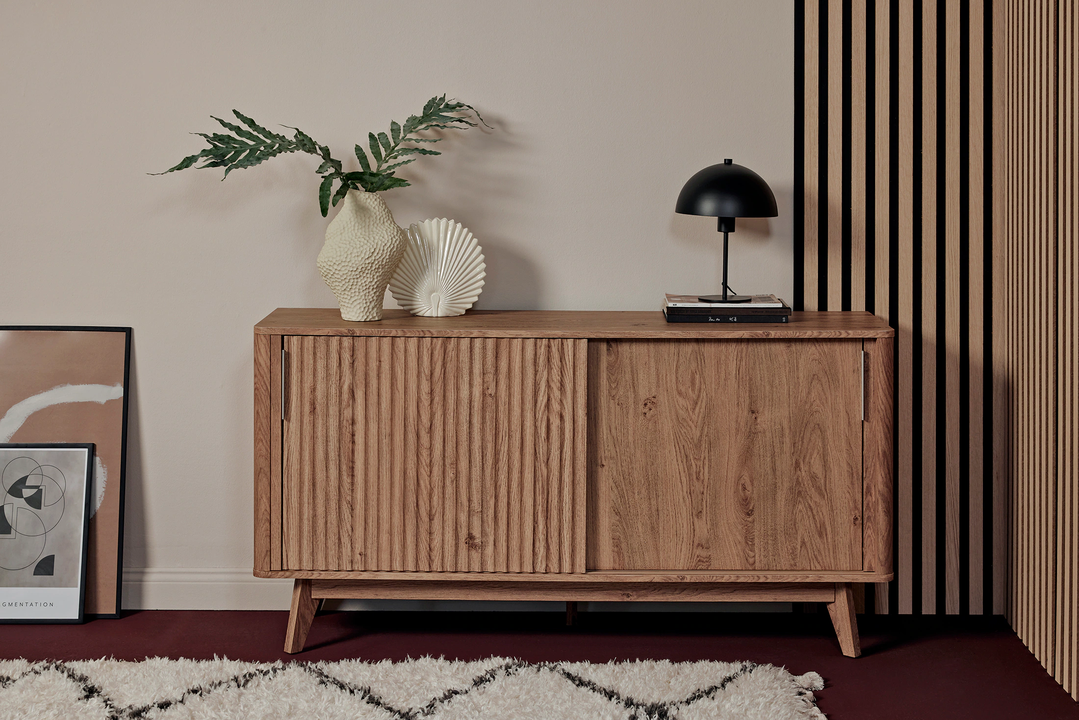 Jahnke Sideboard "WAVE SBS 145", (1 St.), Retro-Stil, mit 2 Schiebetüren, c günstig online kaufen