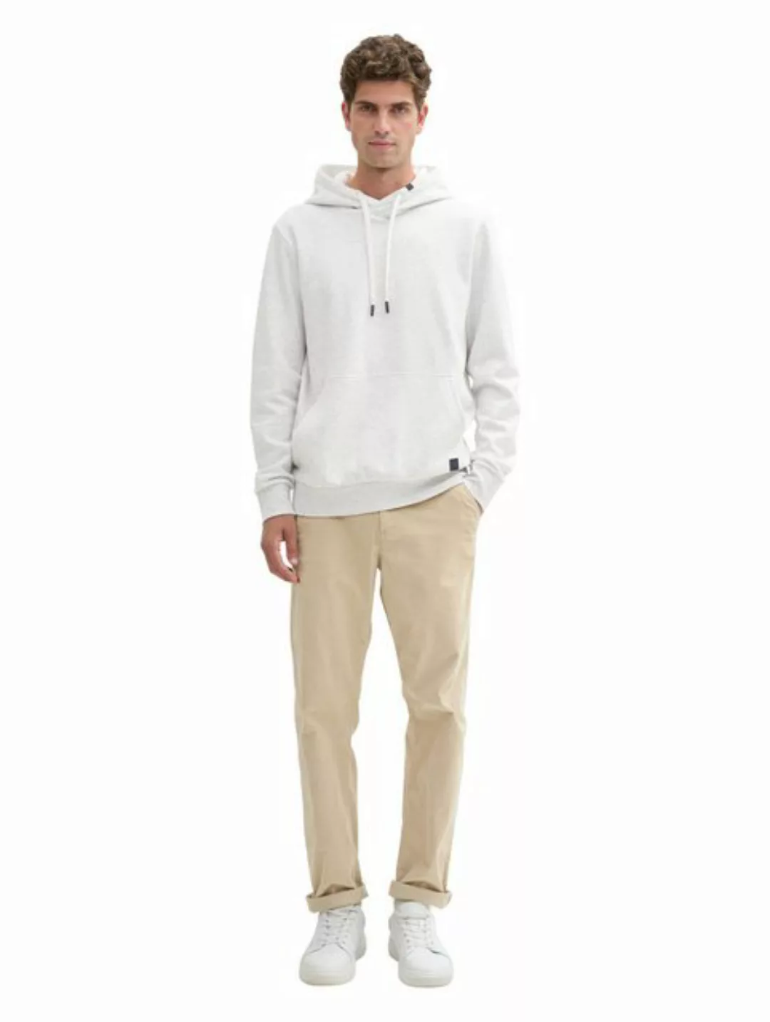 TOM TAILOR Rundhalspullover Hoodie in Melange Optik günstig online kaufen