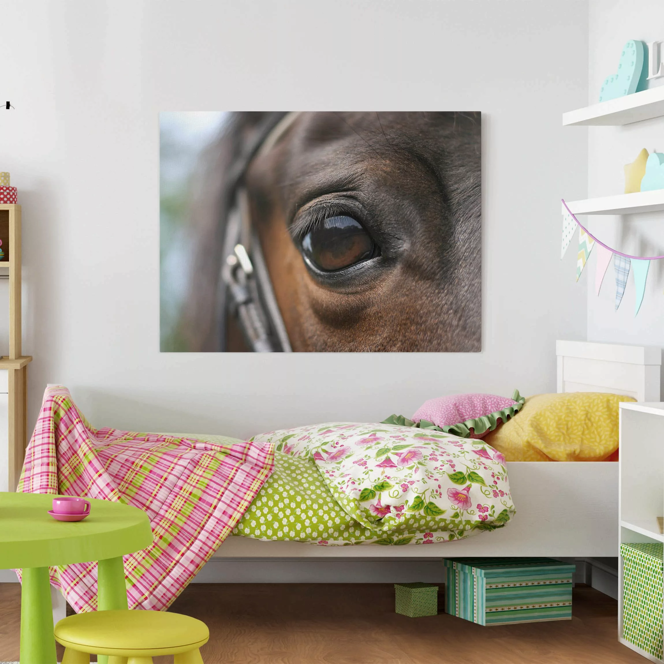 Leinwandbild Pferd - Querformat Horse Eye günstig online kaufen