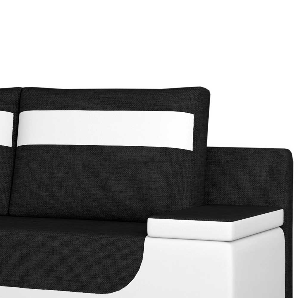 Couch Sofa in Weiß und Schwarzbraun günstig online kaufen