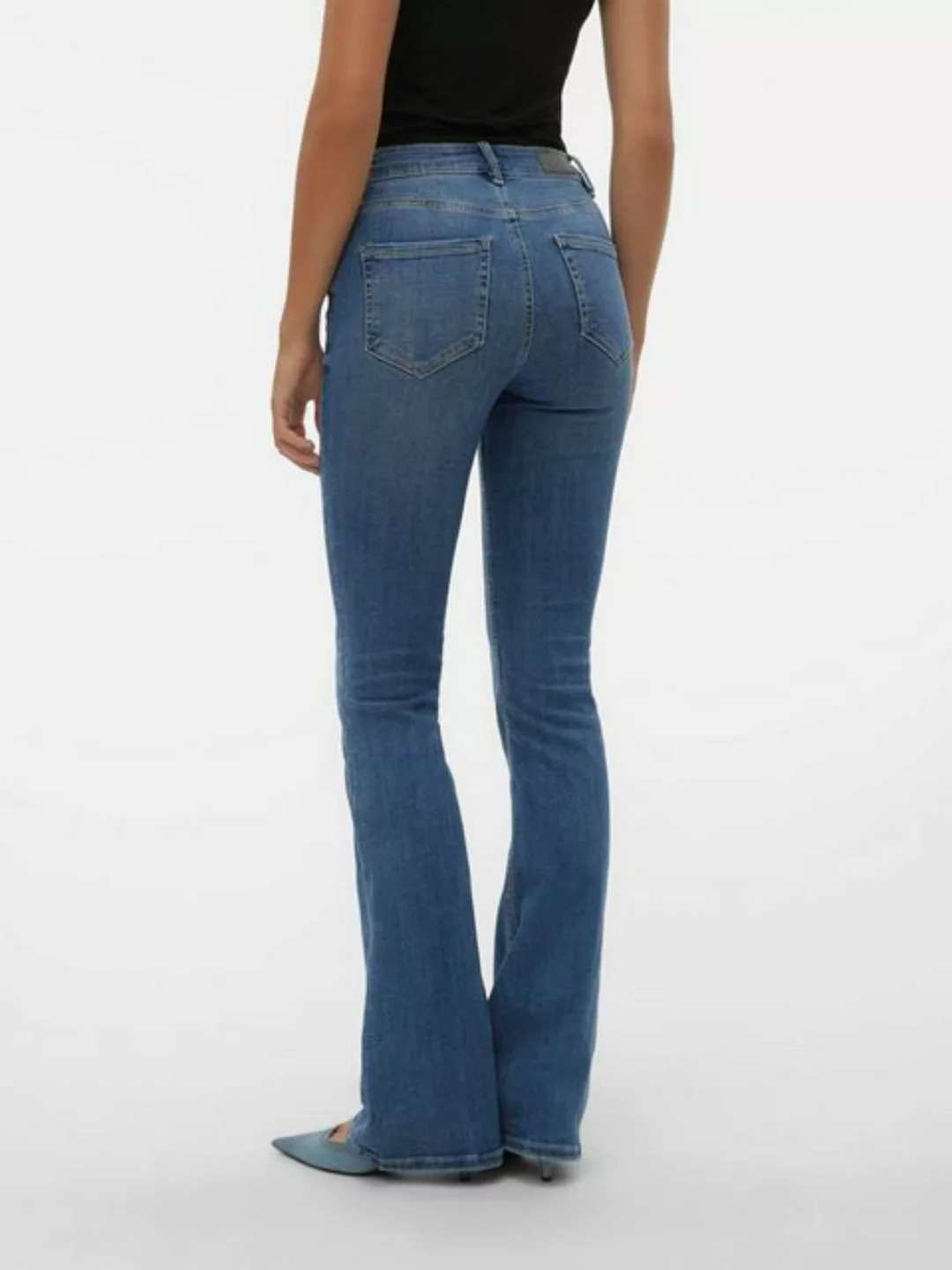 Vero Moda Damen Jeans VMFLASH MR FLARED LI347 GA XS S M L XL Blau - Medium günstig online kaufen