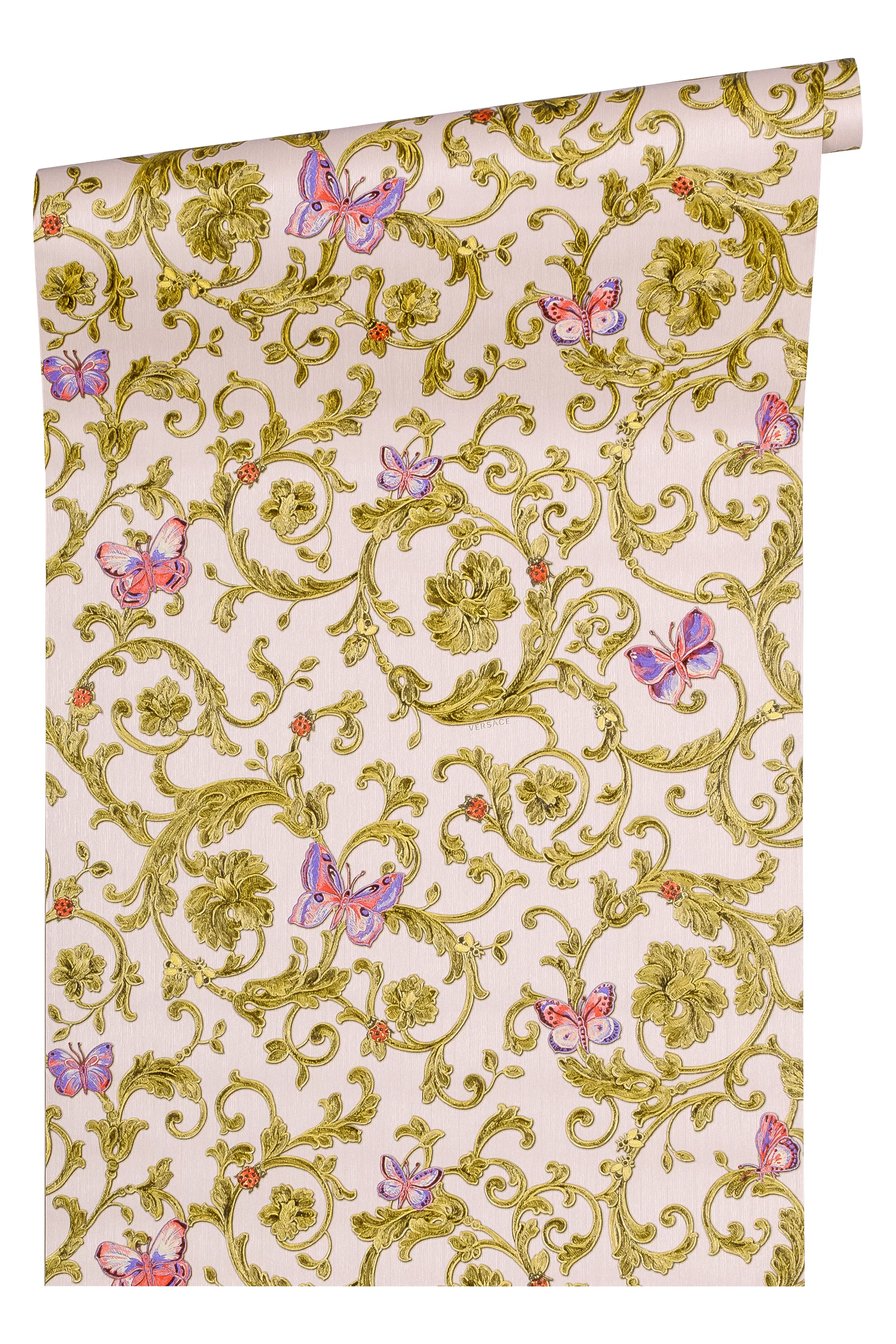 Metallic Mustertapete Versace wallpaper Versace 3 Butterfly Barocco in Crem günstig online kaufen